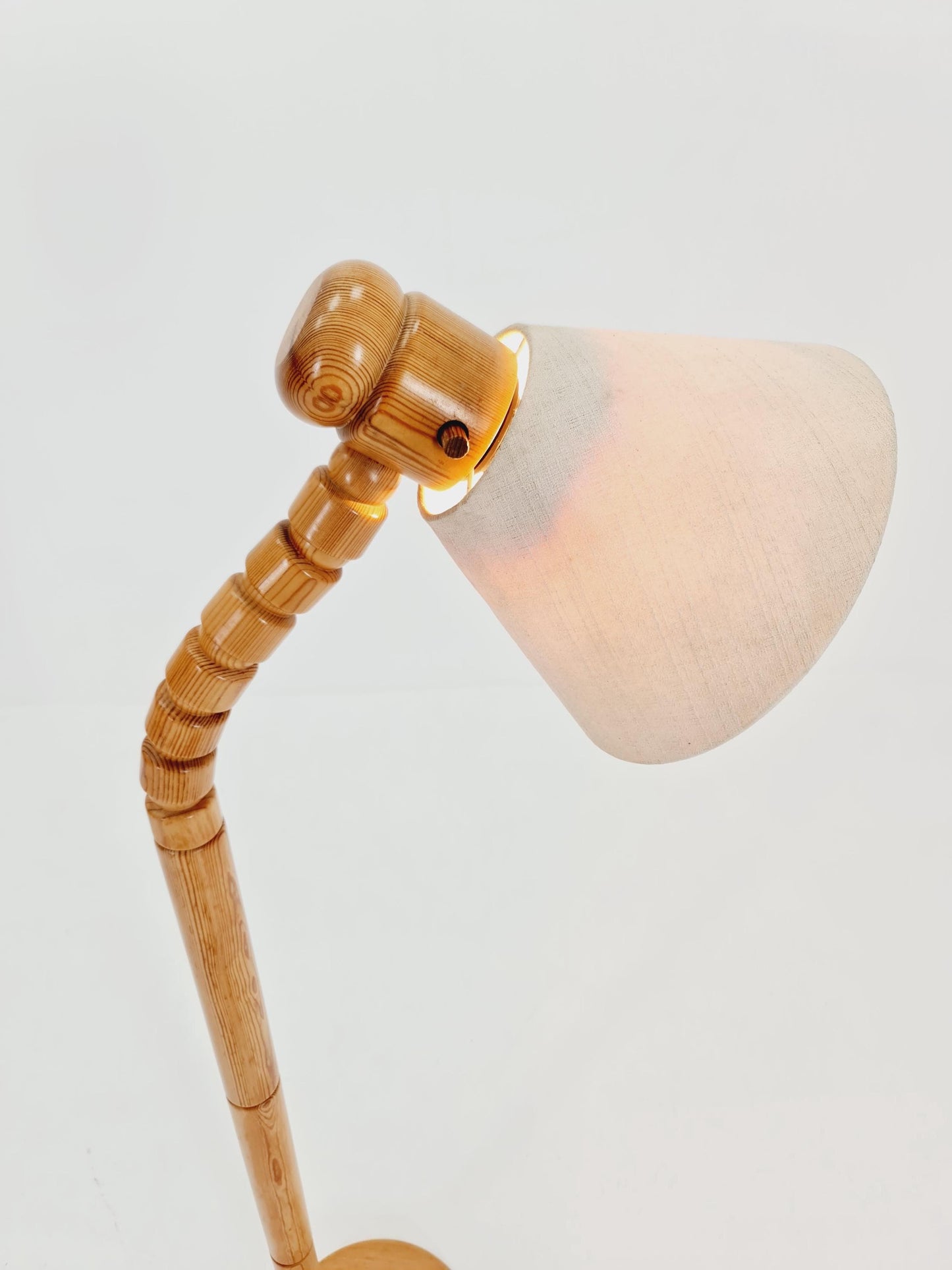 Vintage Swedish pine floor lamp by Solbackens Svarveri AB, 1970s