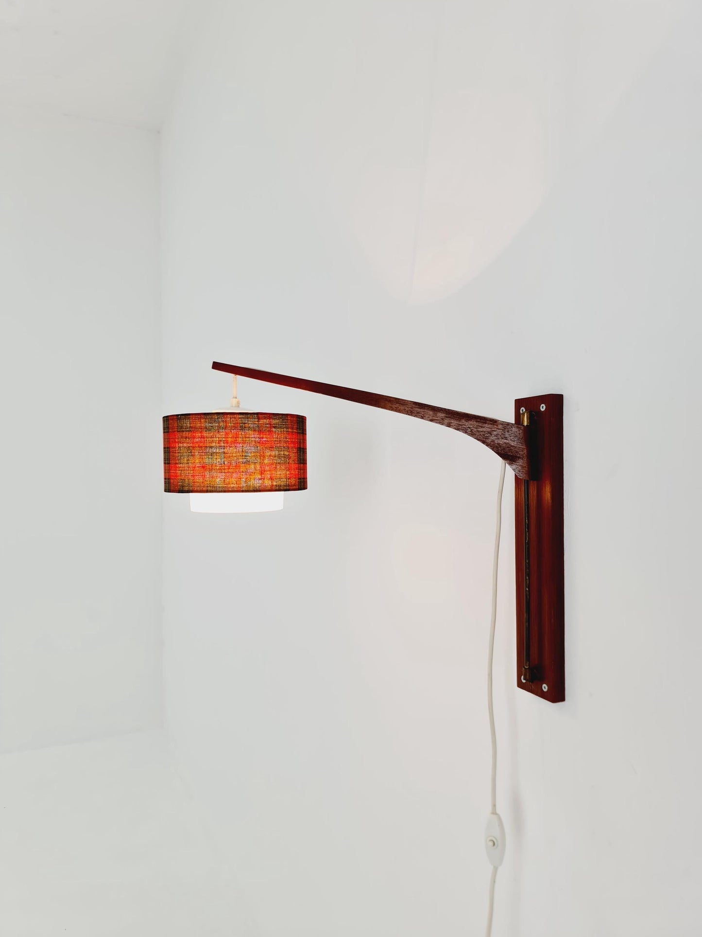Danish Teak wall Lamp with nice Shade 1960s