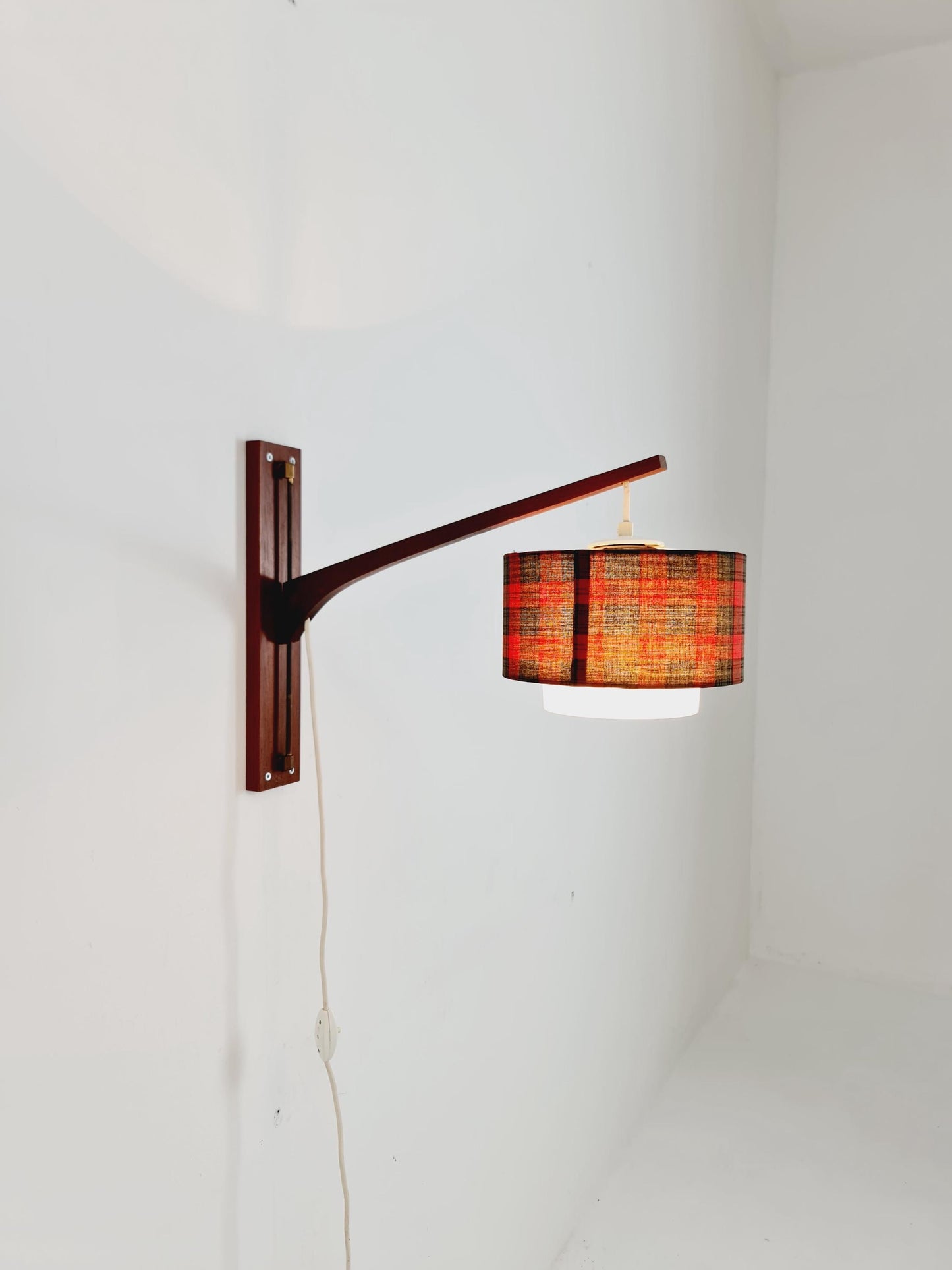 Danish Teak wall Lamp with nice Shade 1960s