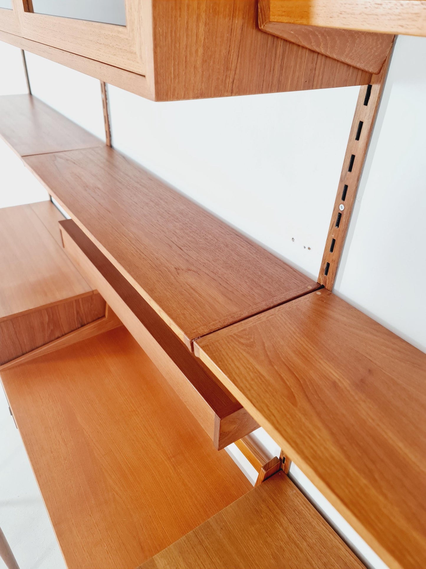 Danish modern modular Teak shelving system by Kai kristansen for FH Möbel , Denmark, 1960s