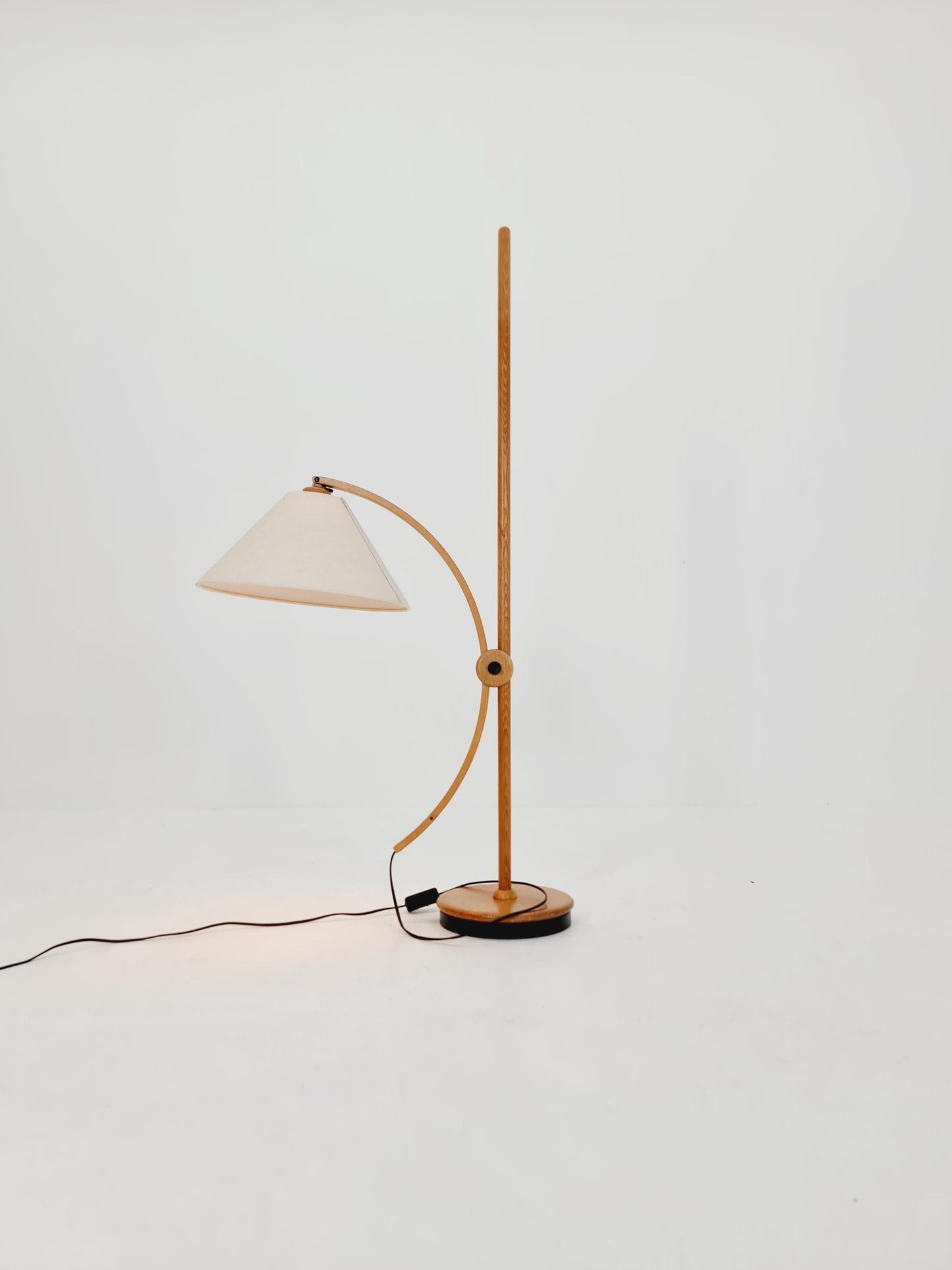 Vintage Danish Oak floor lamp by DOMUS 1970s
