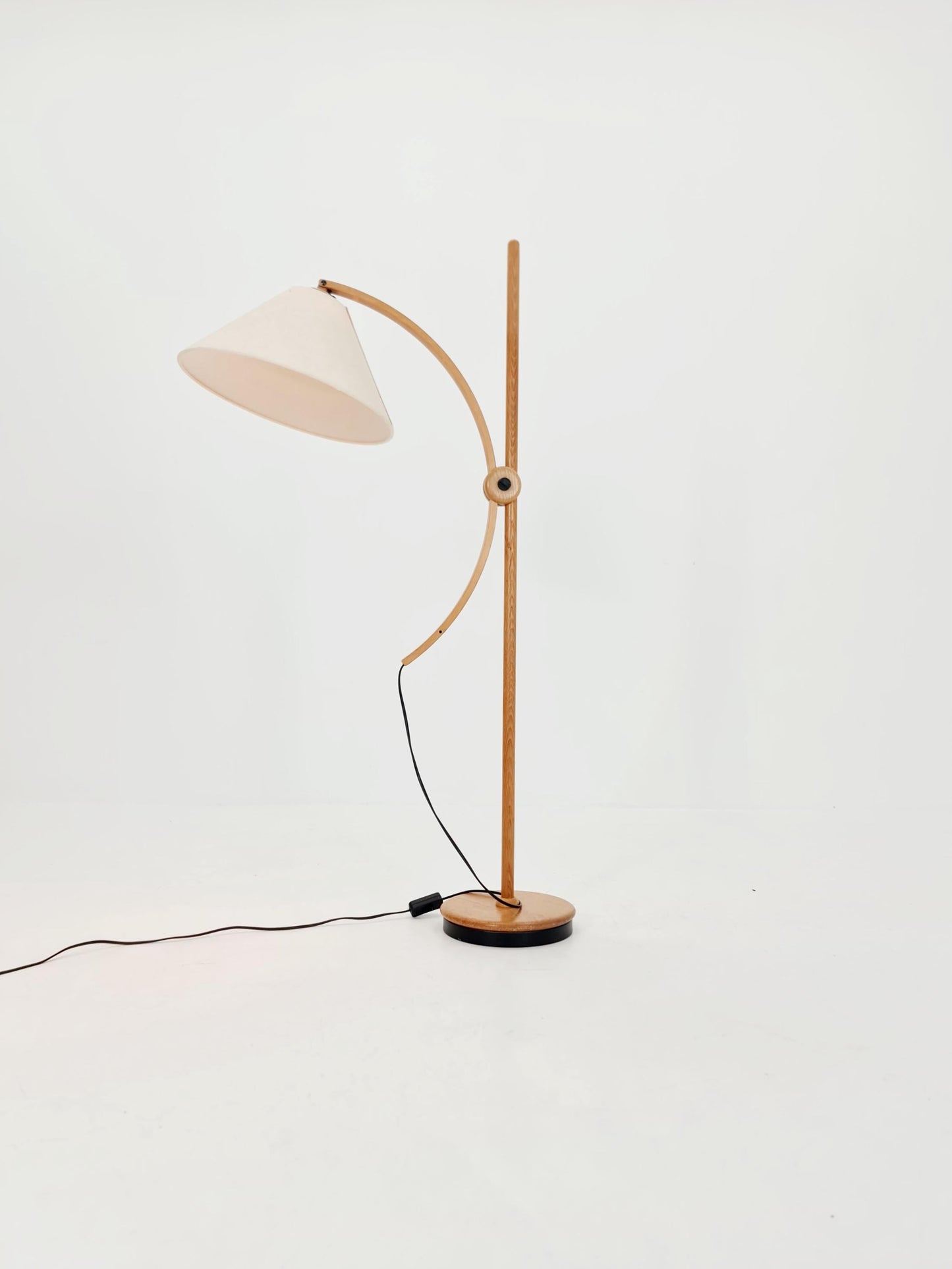 Vintage Danish Oak floor lamp by DOMUS 1970s
