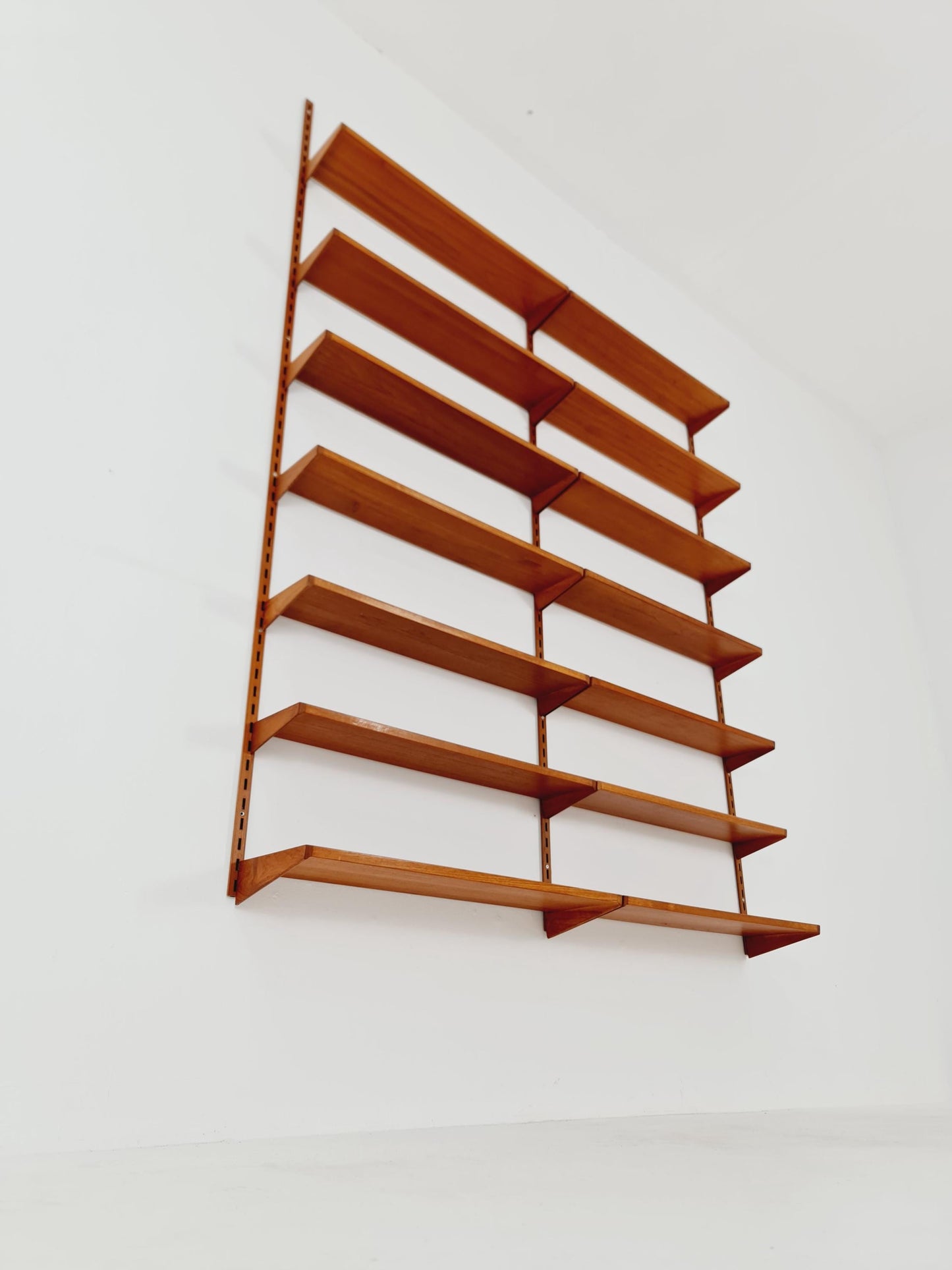 Danish modern modular Teak shelving system by Kai kristansen for FH Möbel , Denmark, 1960s