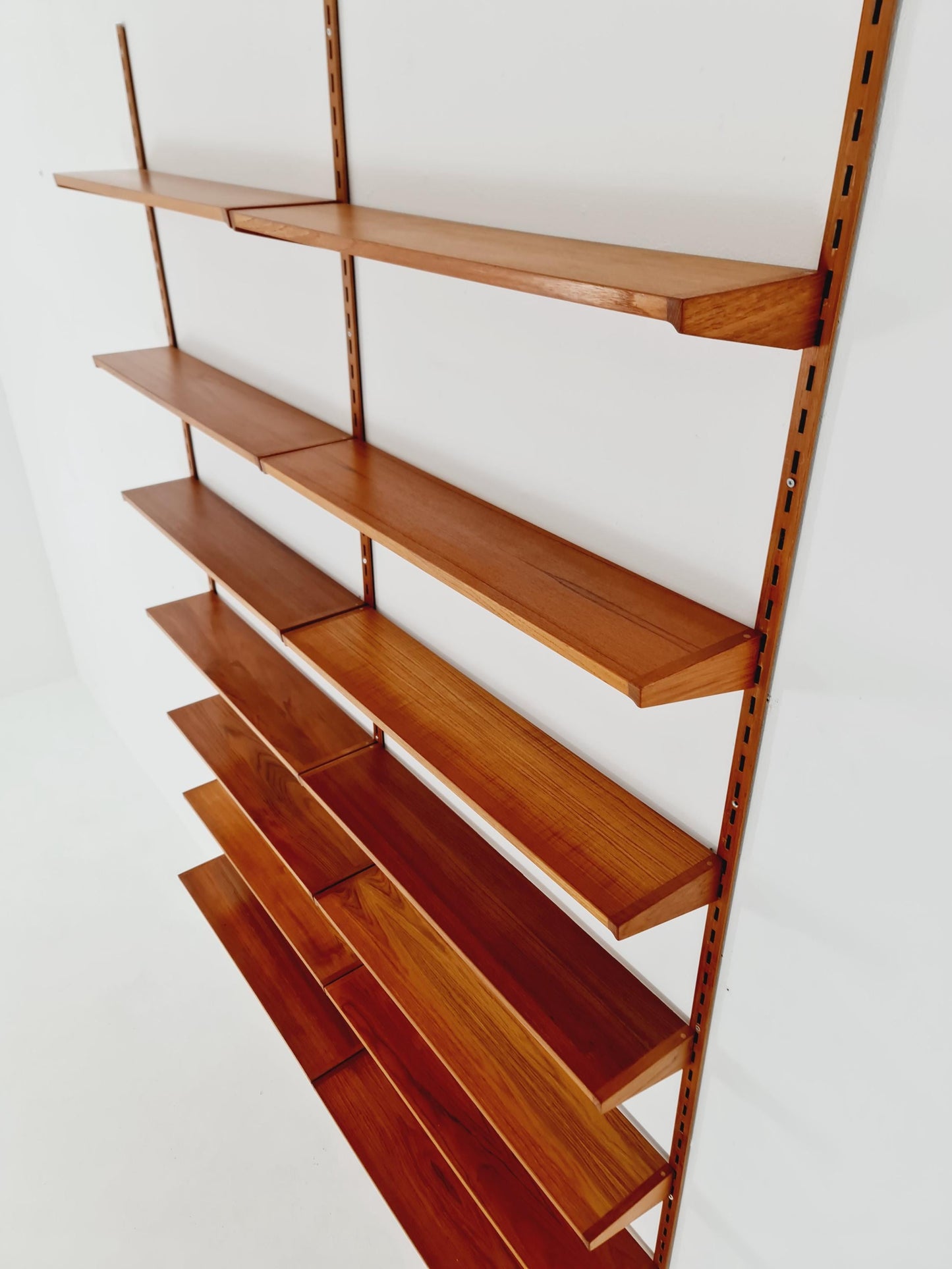 Danish modern modular Teak shelving system by Kai kristansen for FH Möbel , Denmark, 1960s