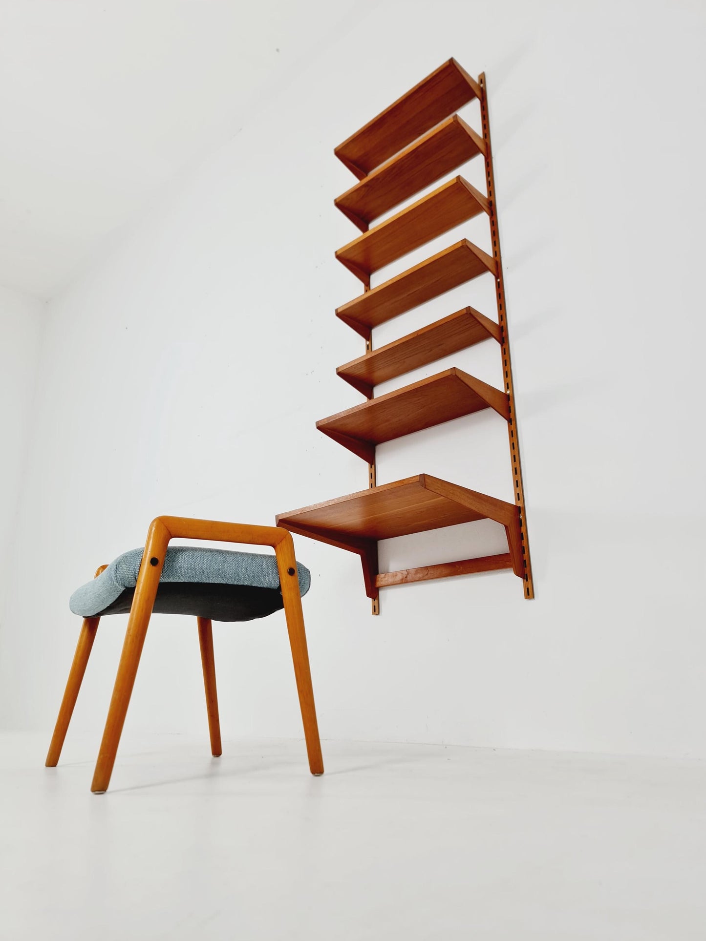 Danish modern modular Teak shelving system by Kai kristansen for FH Möbel , Denmark, 1960s