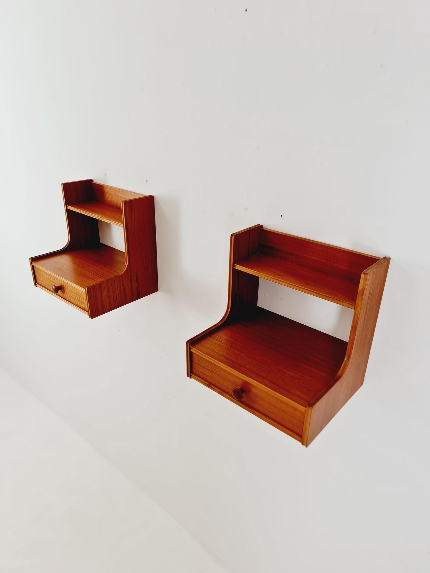 Rare pair of Danish teak nightstands, 1960s