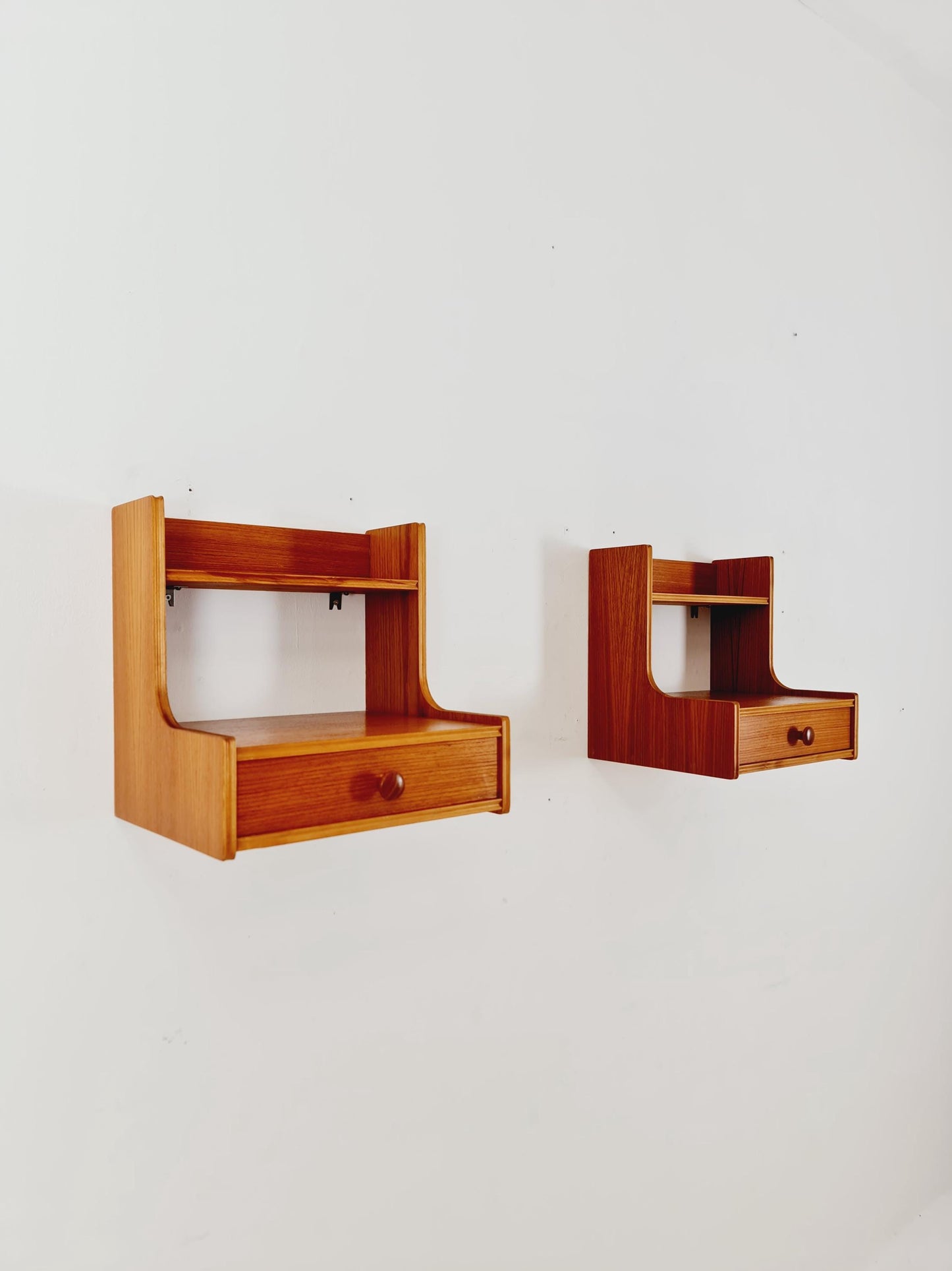 Rare pair of Danish teak nightstands, 1960s