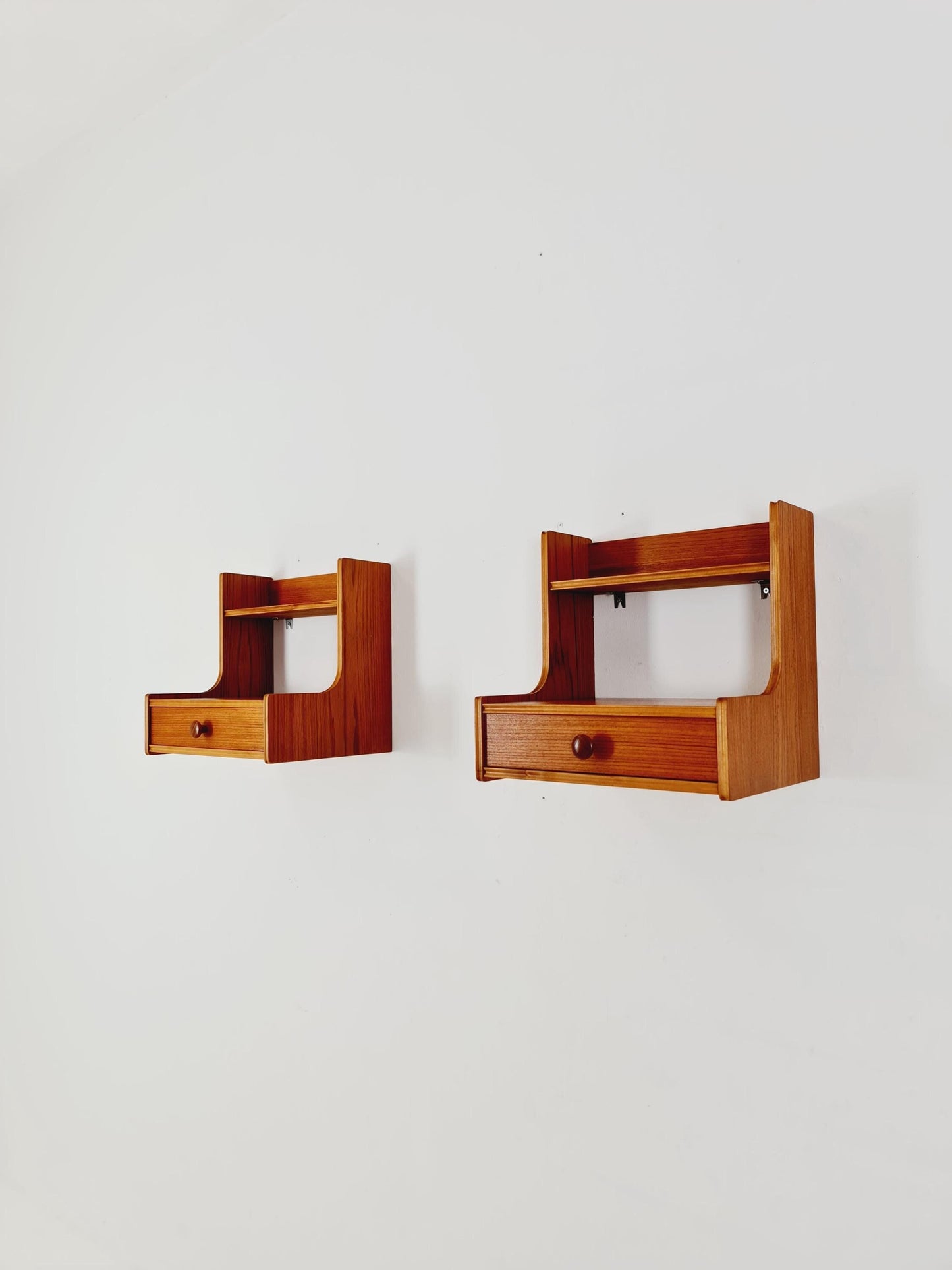 Rare pair of Danish teak nightstands, 1960s