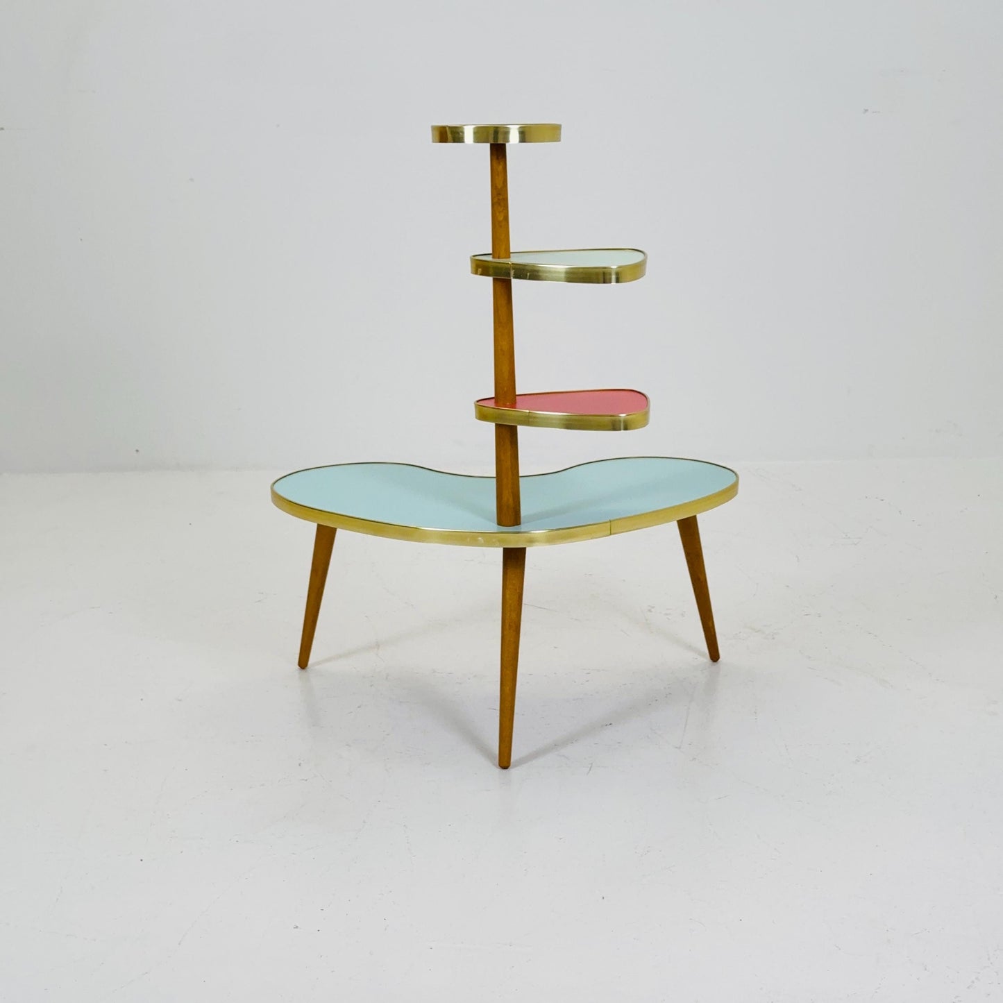 BIG 1950s German Plant Stand, Colorful Vintage Mid-Century Minimalist Indoor Plant Stand Side Table Retro flower table