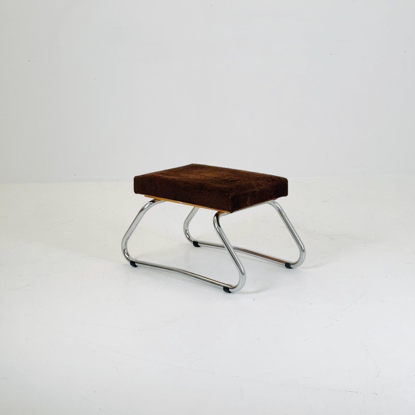 Mid century Stool with Chrome Accents and Hidden Steps –1960s