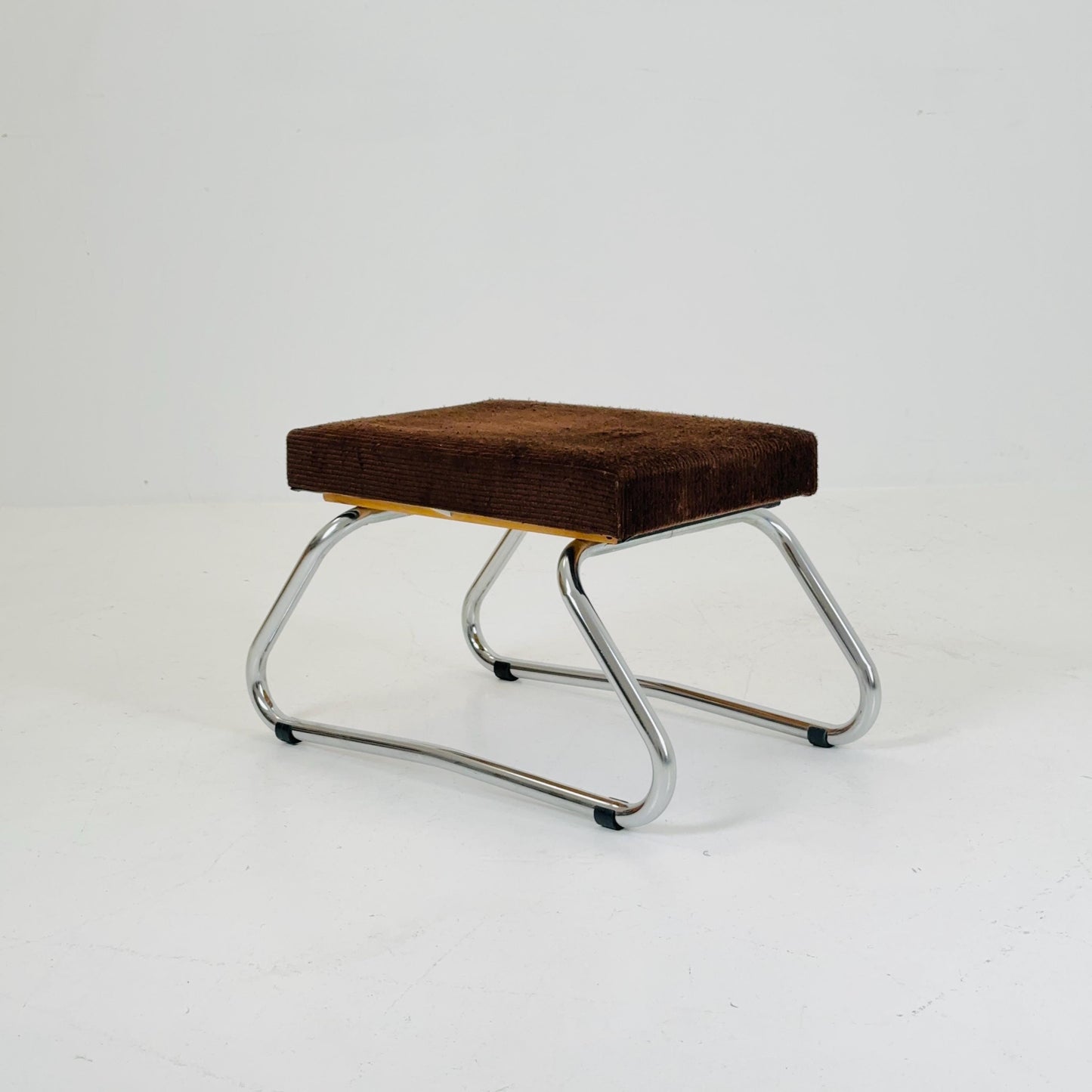 Mid century Stool with Chrome Accents and Hidden Steps –1960s