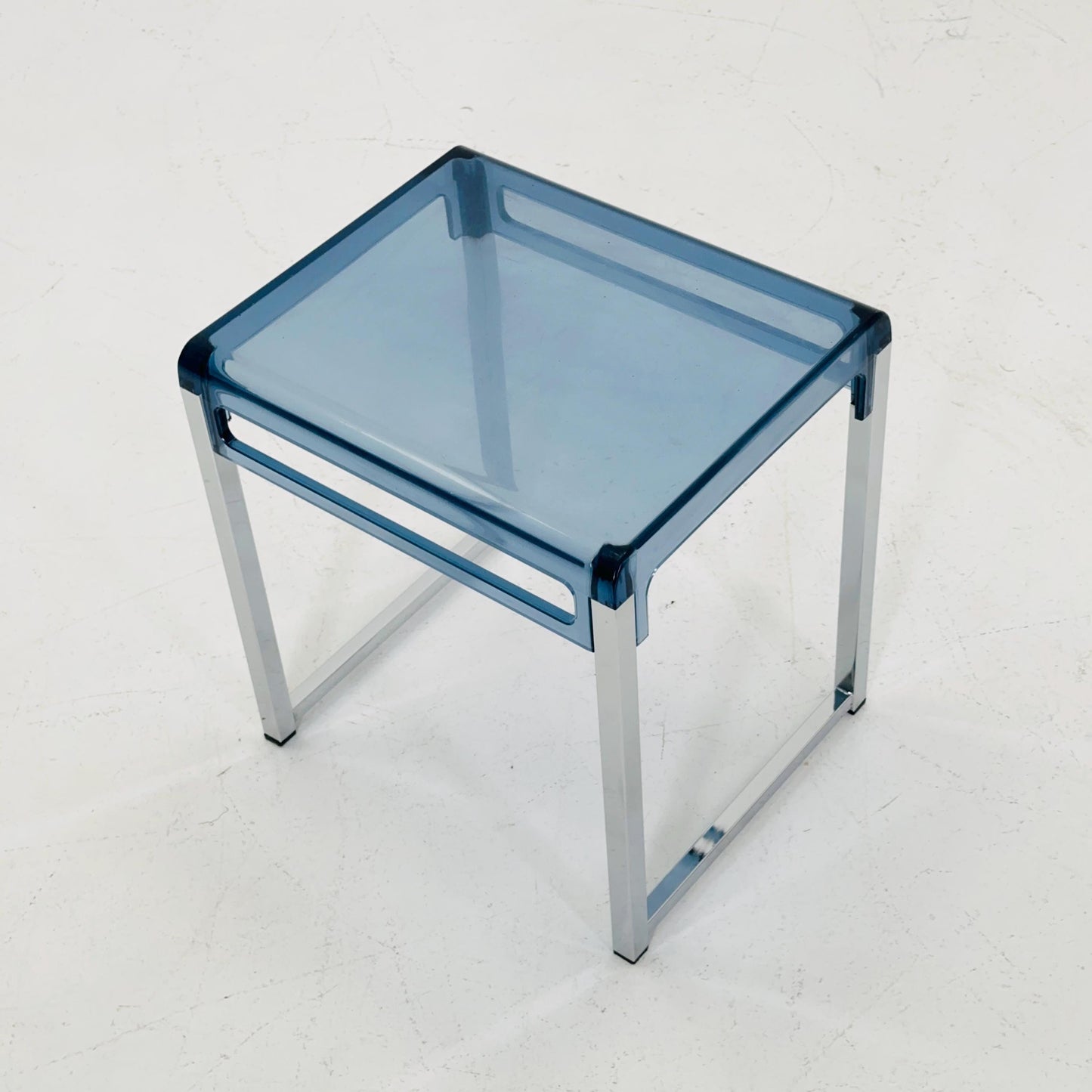 Blue Space Age side table by Marc Berthier for Prisunic, 1970s