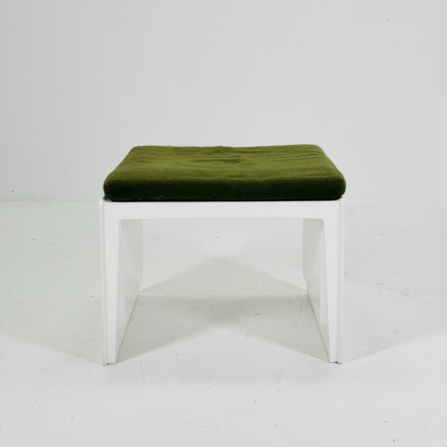 Space age Plastic Stool with Green Cushion – 1970s