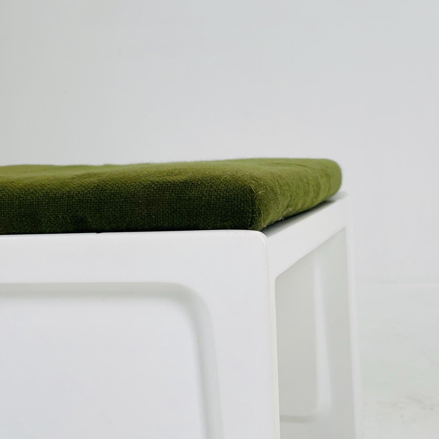 Space age Plastic Stool with Green Cushion – 1970s
