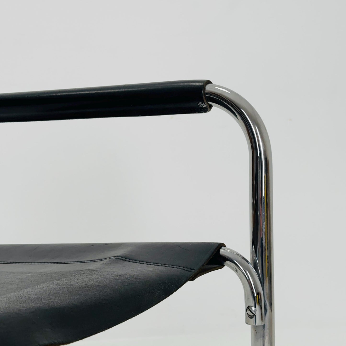 Iconic Black Leather S34 Cantilever Chair by Mart Stam for Thonet ,1980s
