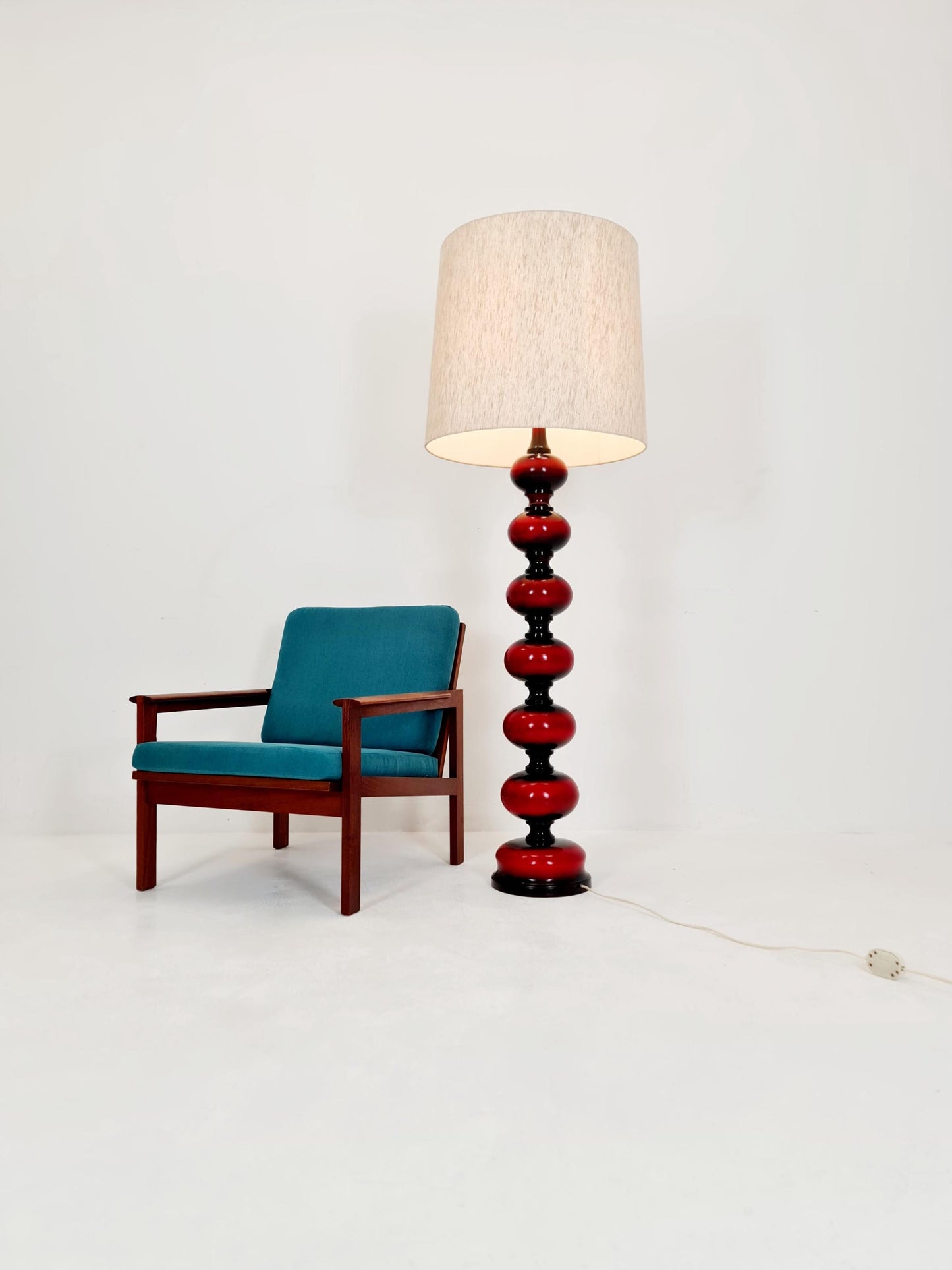 Rare Midcentury Ceramic German floor lamp by Kaiser Leuchten , 1960s