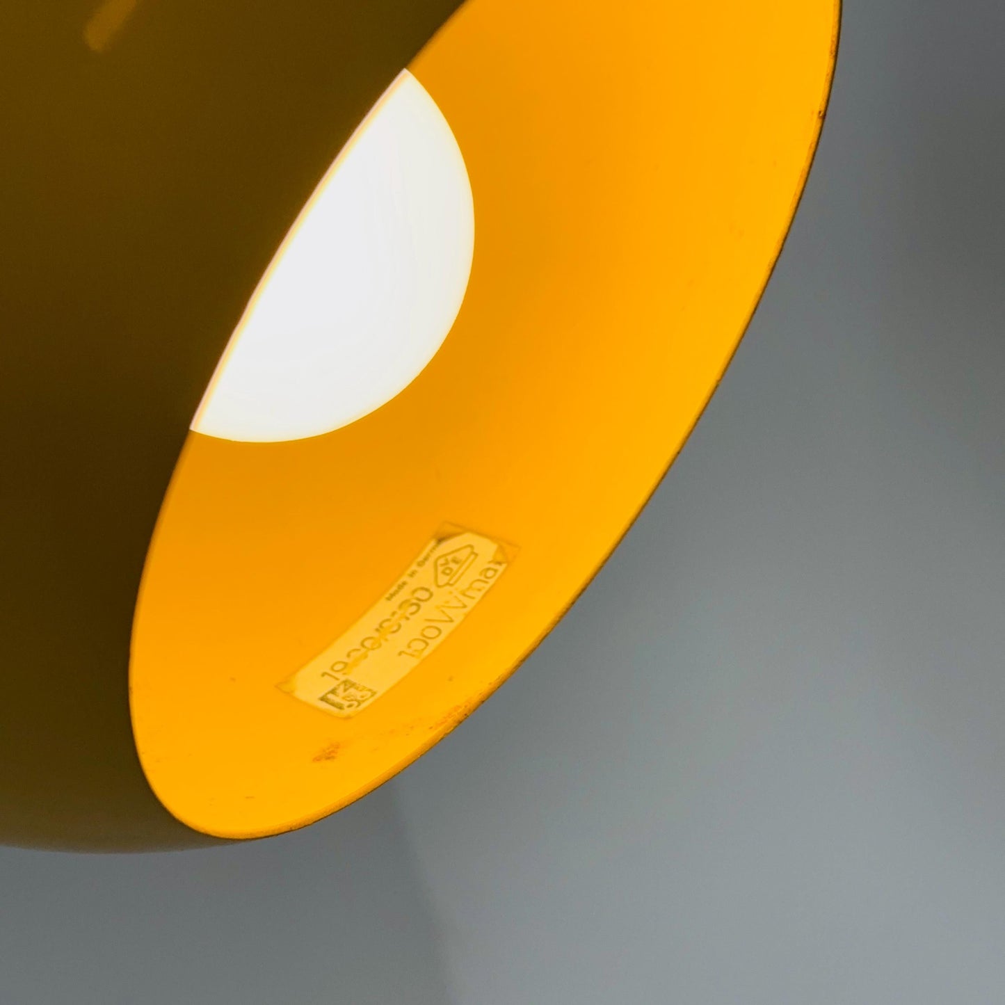 Space age Adjustable Wall Lamp by Kontakt-Werkstätten, Yellow Mid-Century Modern Light ,1970s