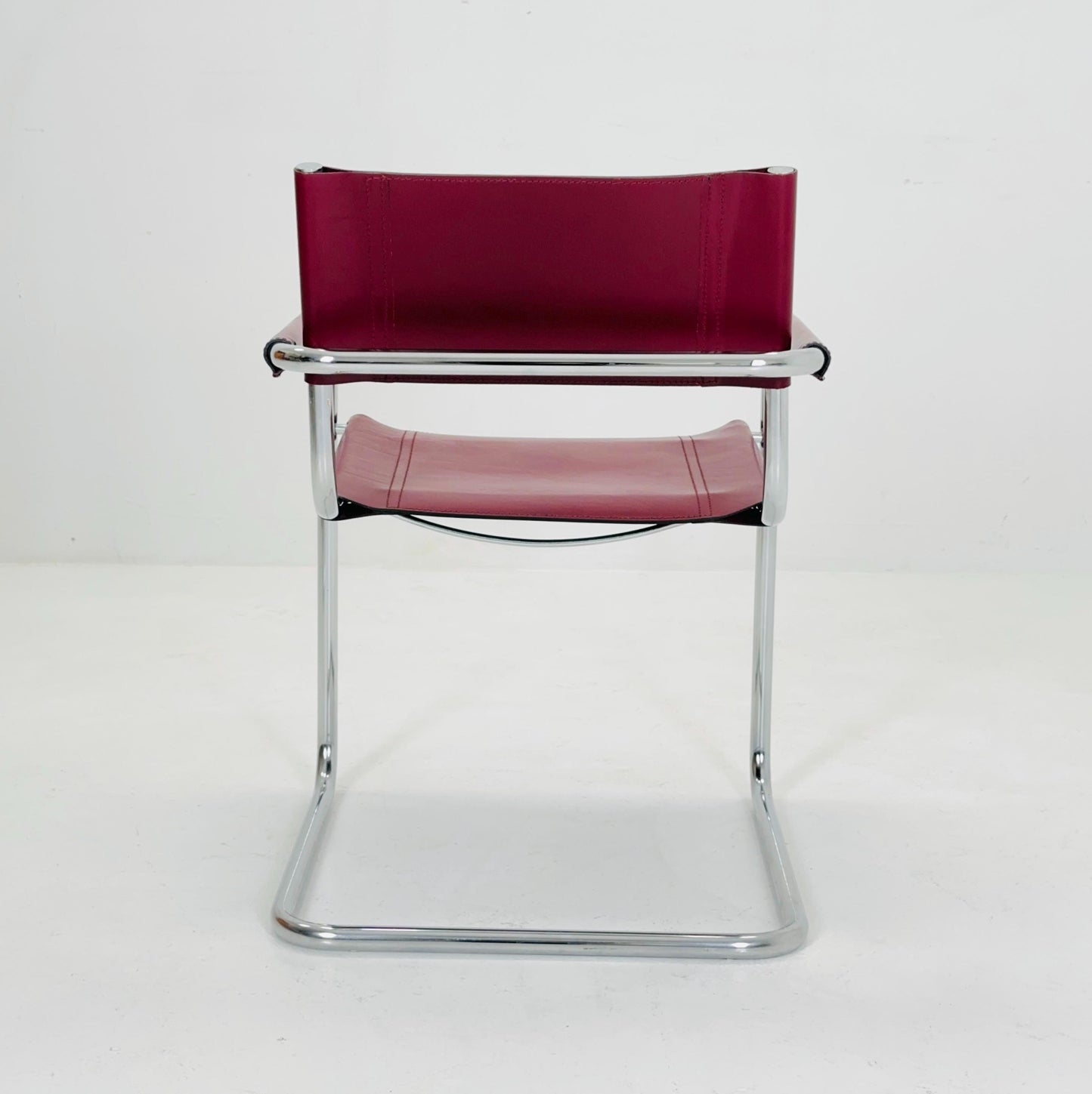 Mid century wine red Model MG5 Centro Studi wine red chair by Mart Stam & Marcel Breuer , 1970s