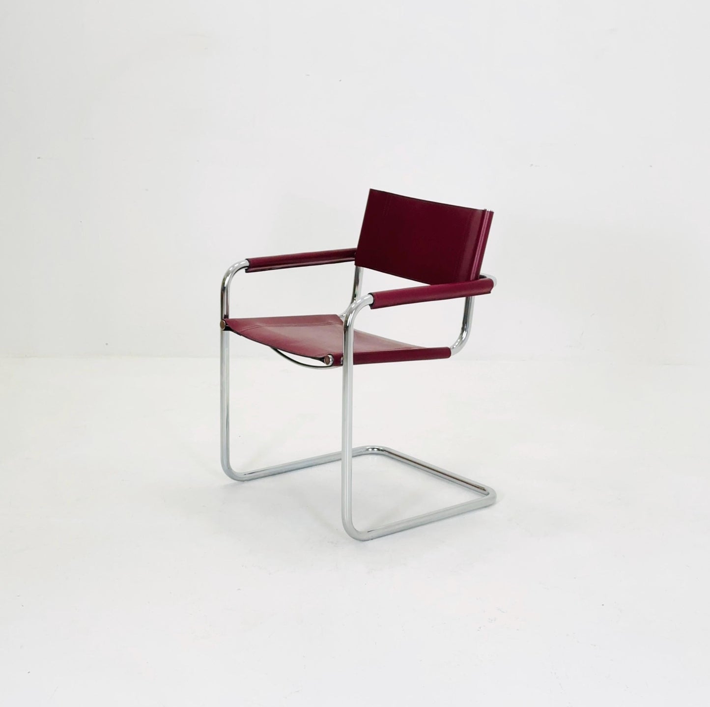 Set of 2 Mid century wine red Model MG5 Centro Studi armchairs by Mart Stam & Marcel Breuer , 1970s