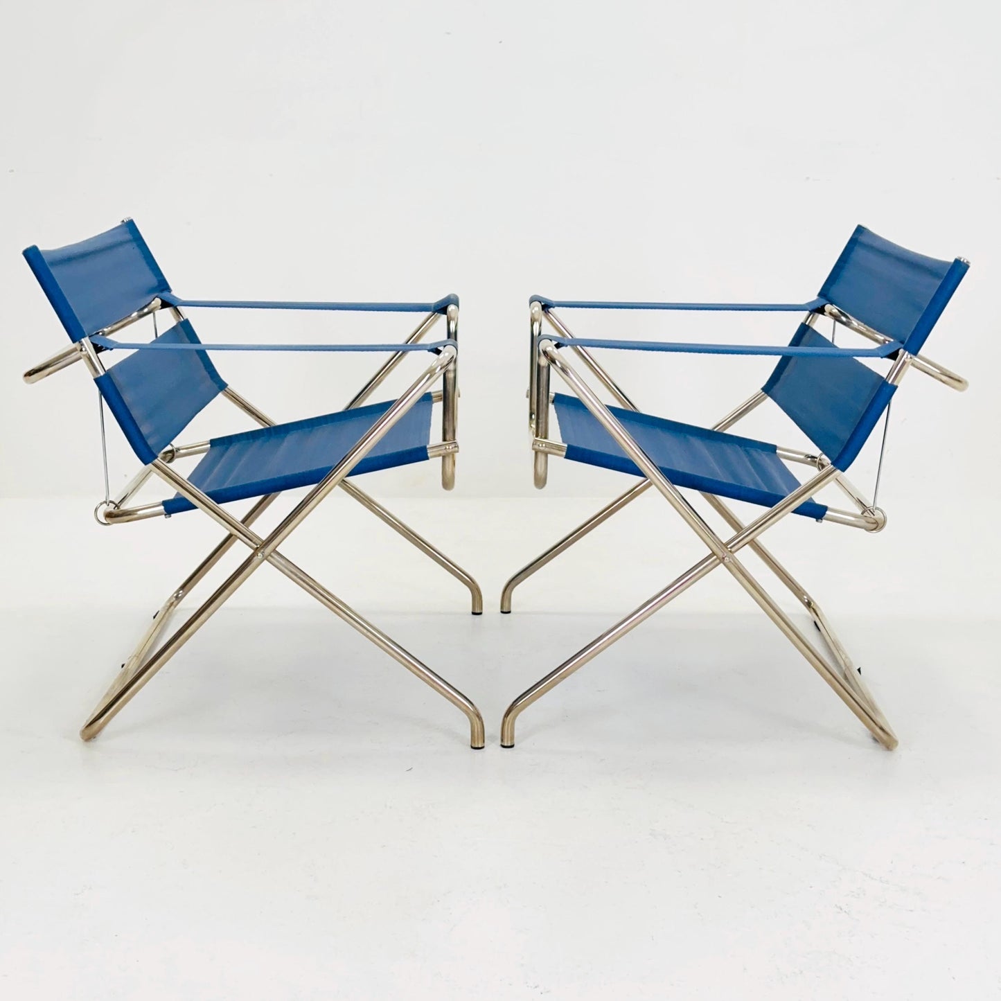 1 of 2 Mid century Folding Bauhaus D4 Fabric armchair by Marcel Breuer for Tecta Germany , 1980s