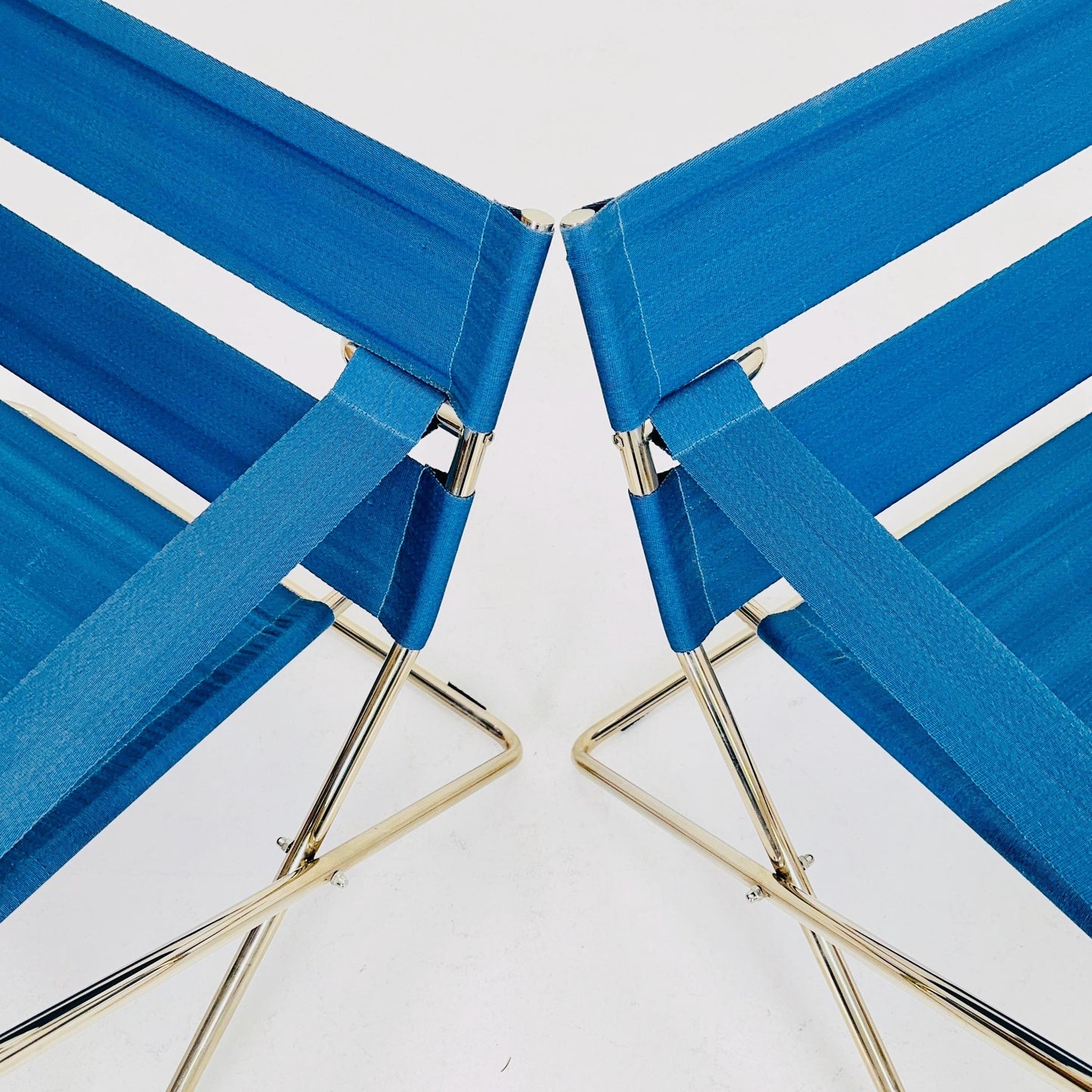 1 of 2 Mid century Folding Bauhaus D4 Fabric armchair by Marcel Breuer for Tecta Germany , 1980s