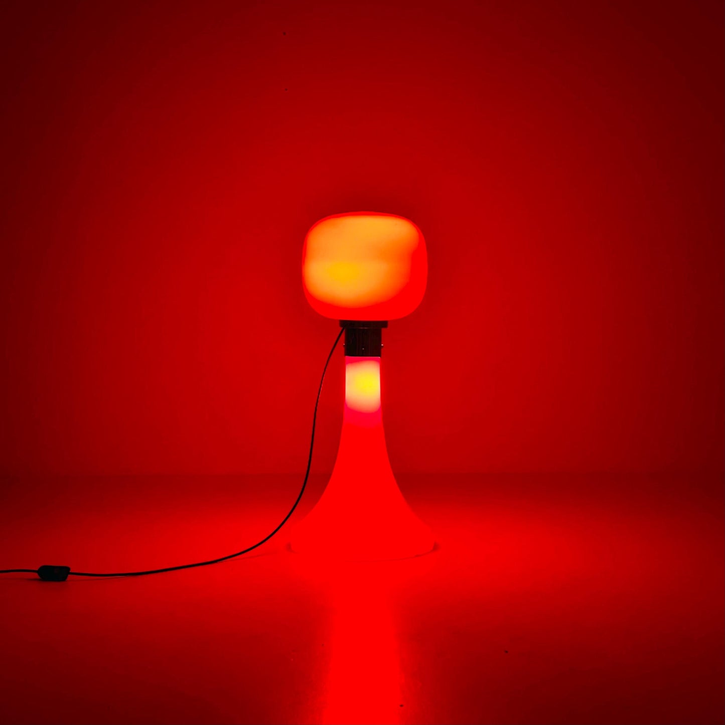 Mid century modern red Murano Glass floor Lamp by Glashütte Limburg, Germany, 1970s