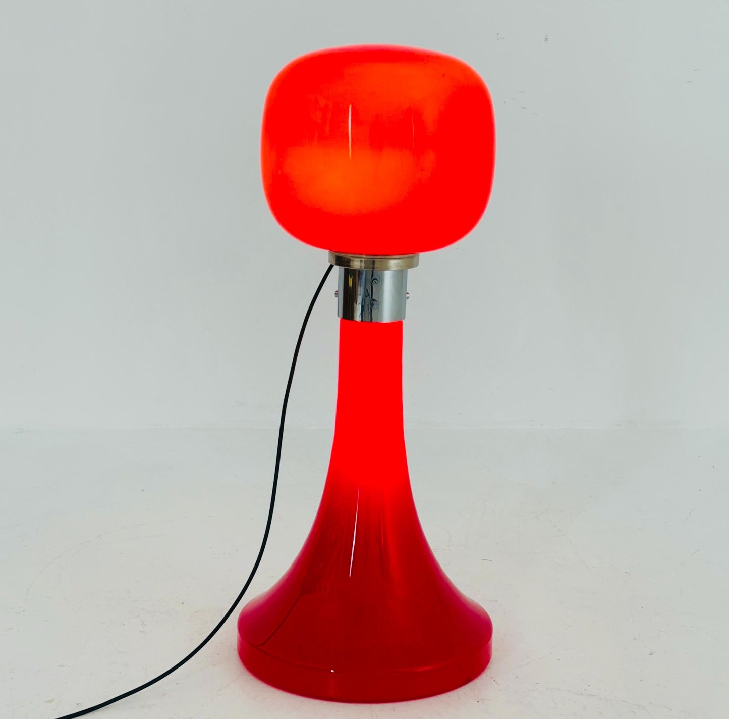 Mid century modern red Murano Glass floor Lamp by Glashütte Limburg, Germany, 1970s