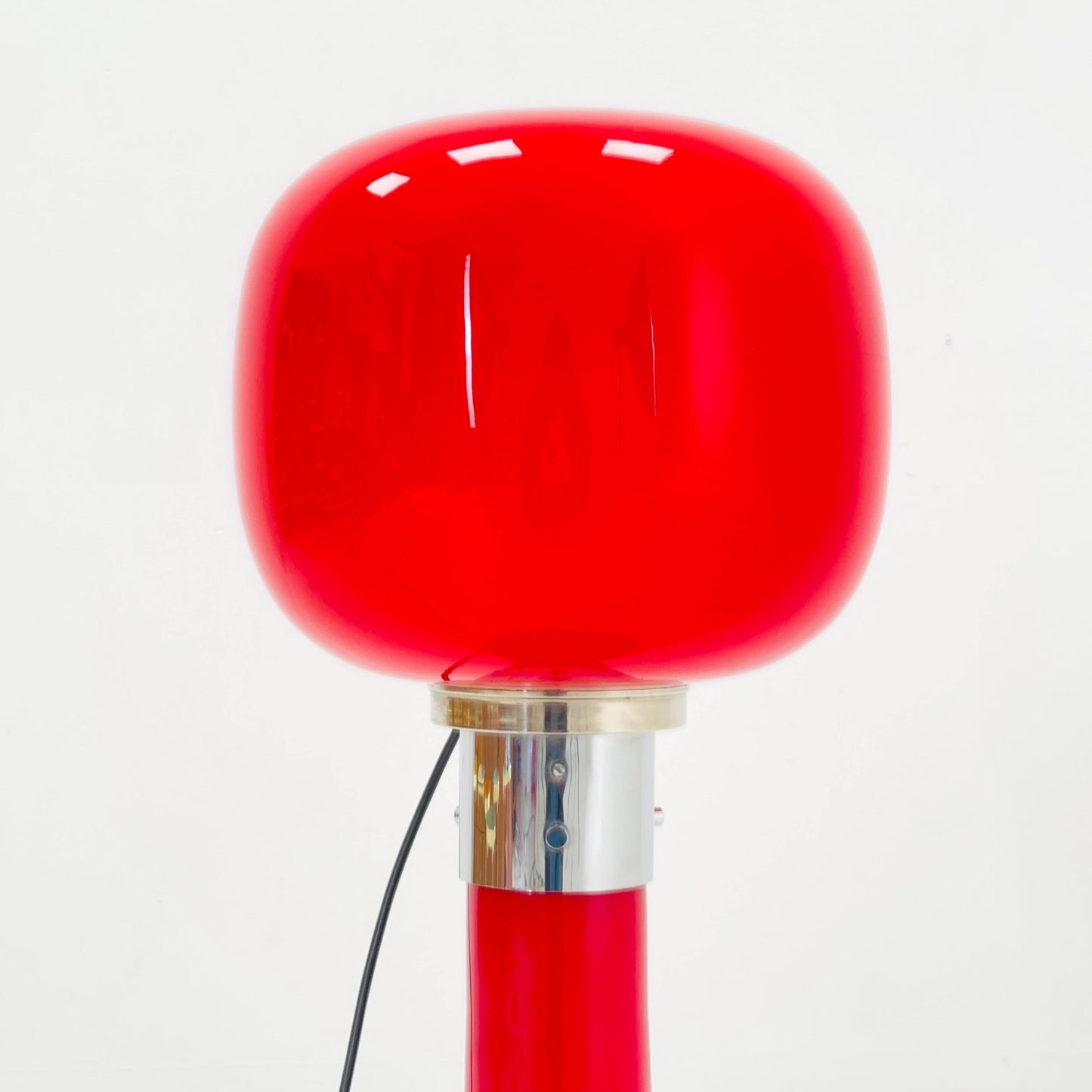Mid century modern red Murano Glass floor Lamp by Glashütte Limburg, Germany, 1970s
