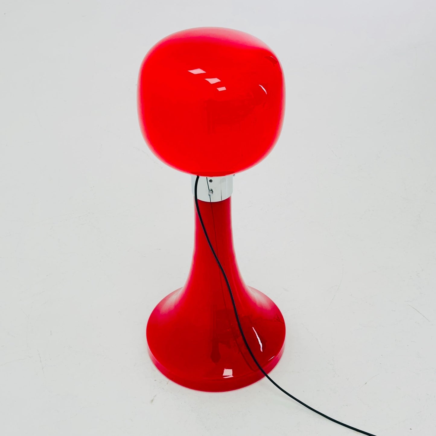 Mid century modern red Murano Glass floor Lamp by Glashütte Limburg, Germany, 1970s