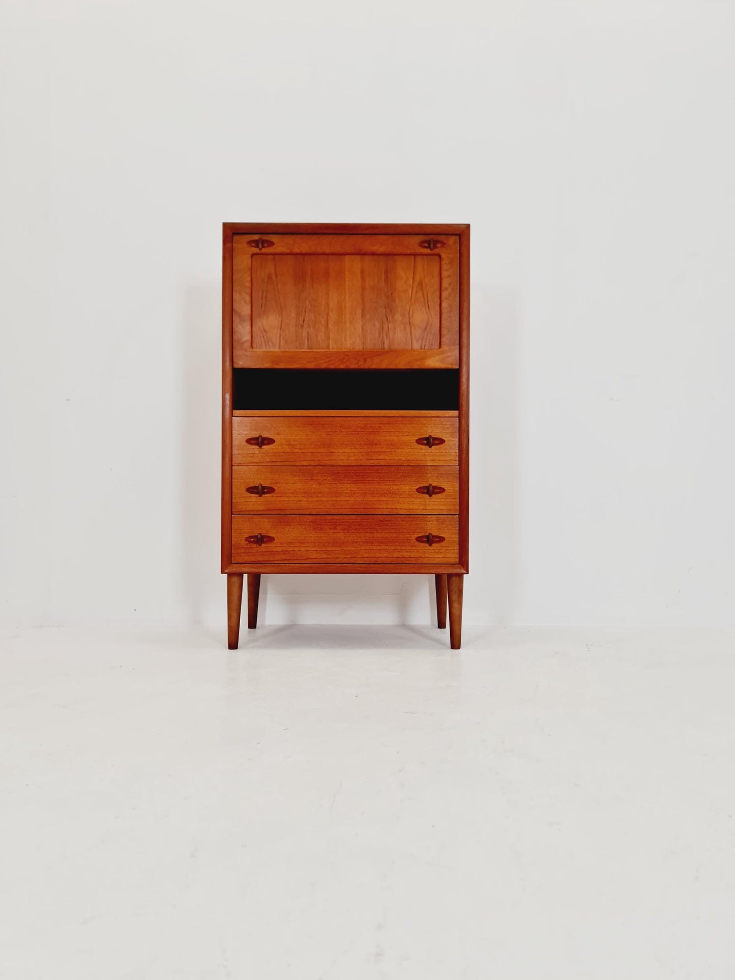 Midcentury Danish chest of drawers Teak , cabinet By Bramin Denmark , 1960s