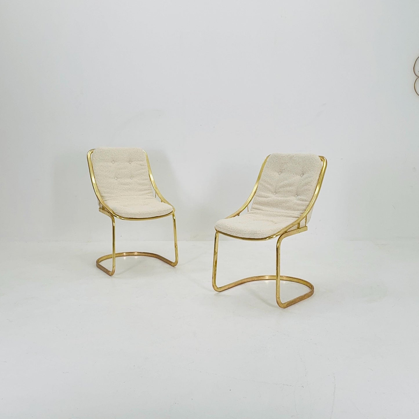 Set of 2 Mid century chrome Dining Chairs by Gastone Rinaldi, Italy, 1970s
