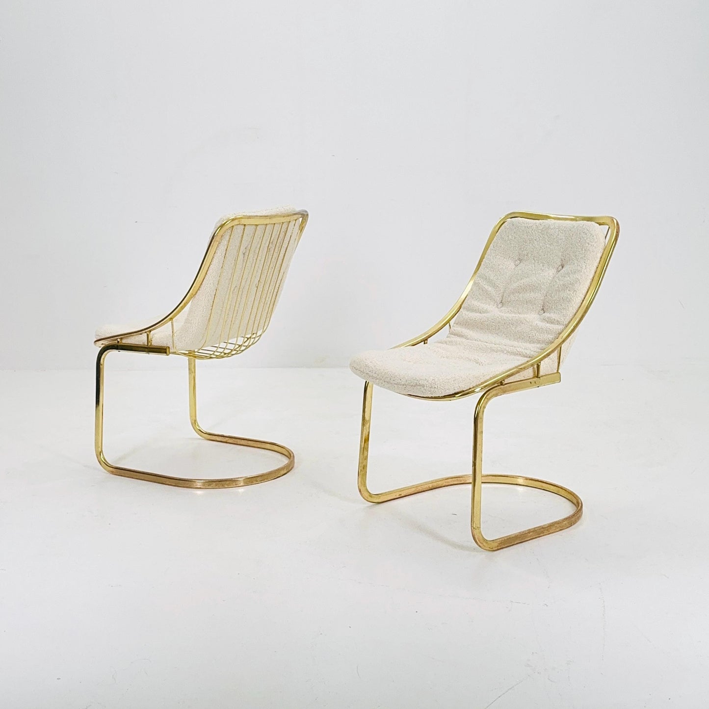 Set of 2 Mid century chrome Dining Chairs by Gastone Rinaldi, Italy, 1970s