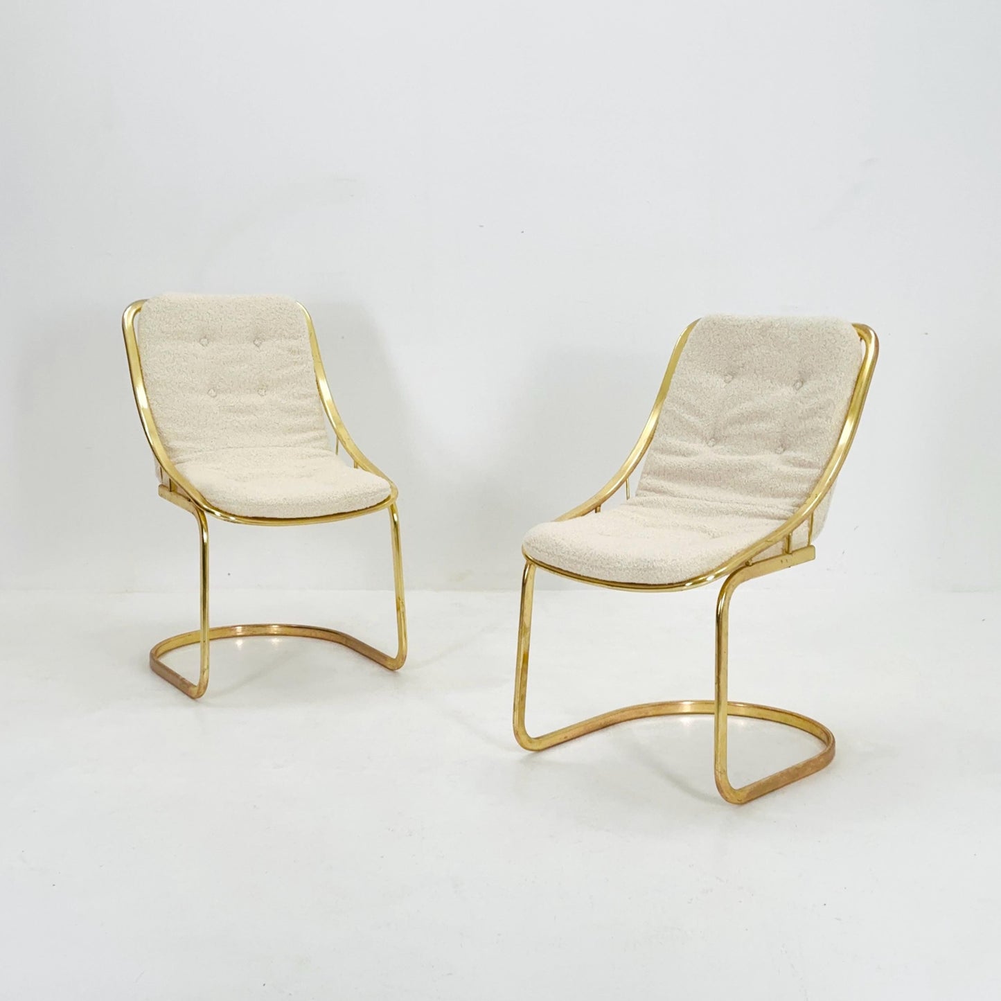 Set of 2 Mid century chrome Dining Chairs by Gastone Rinaldi, Italy, 1970s