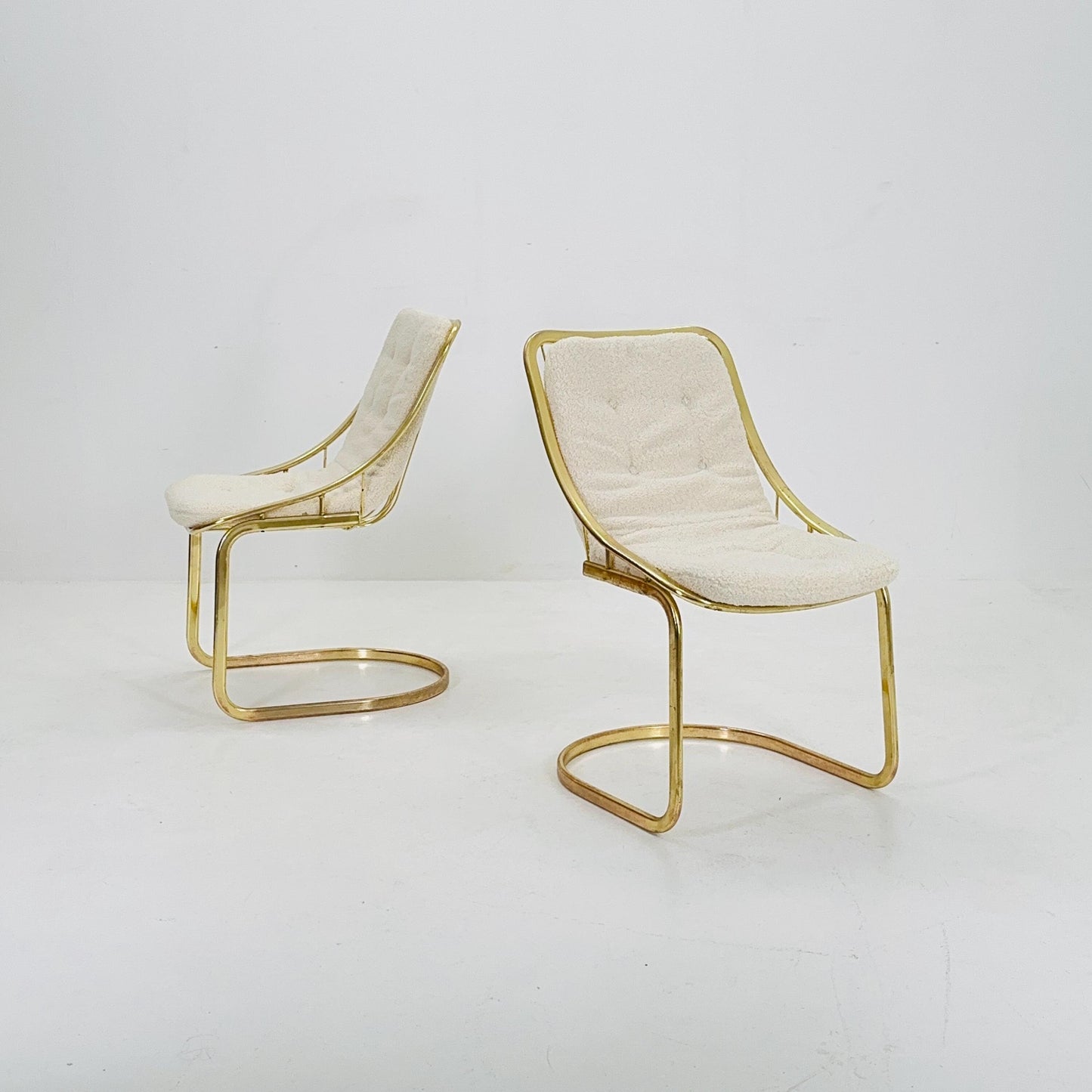 Set of 2 Mid century chrome Dining Chairs by Gastone Rinaldi, Italy, 1970s