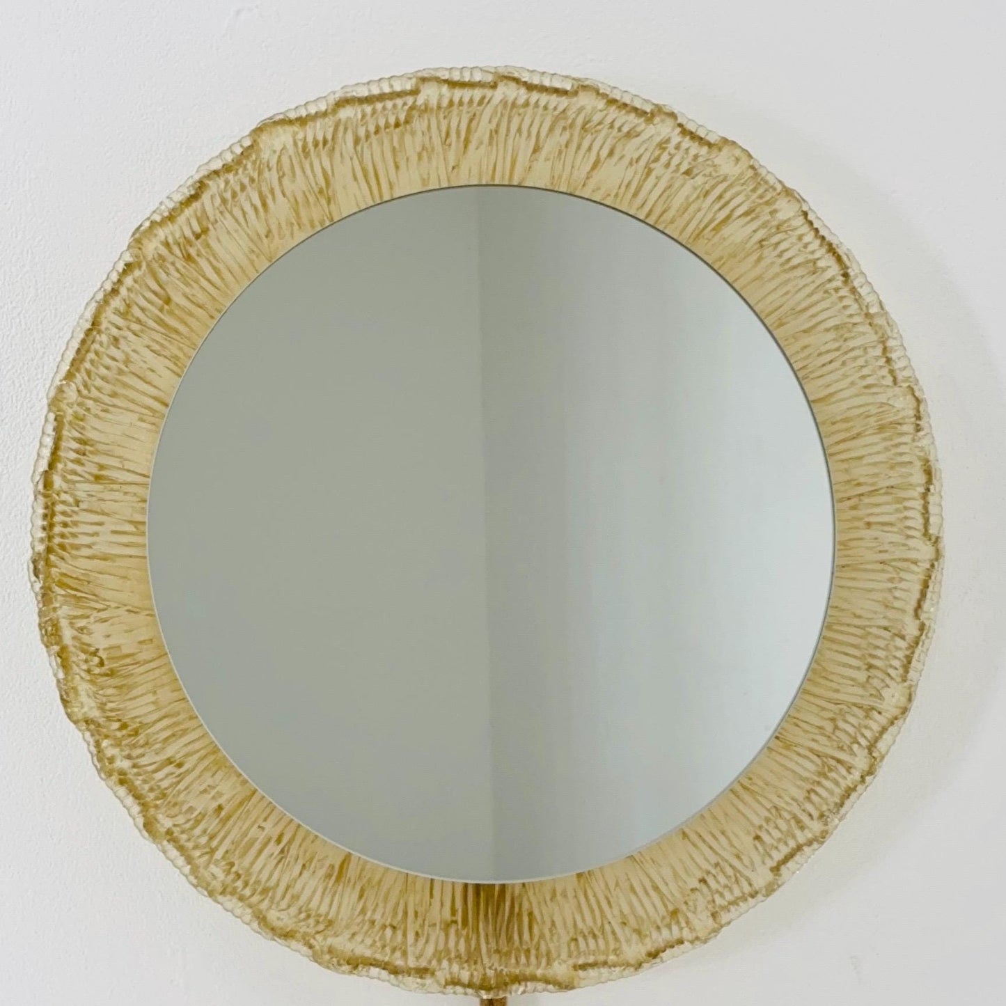 Mid-Century baklite ice glass Oval large mirror by Em Germany 1960s