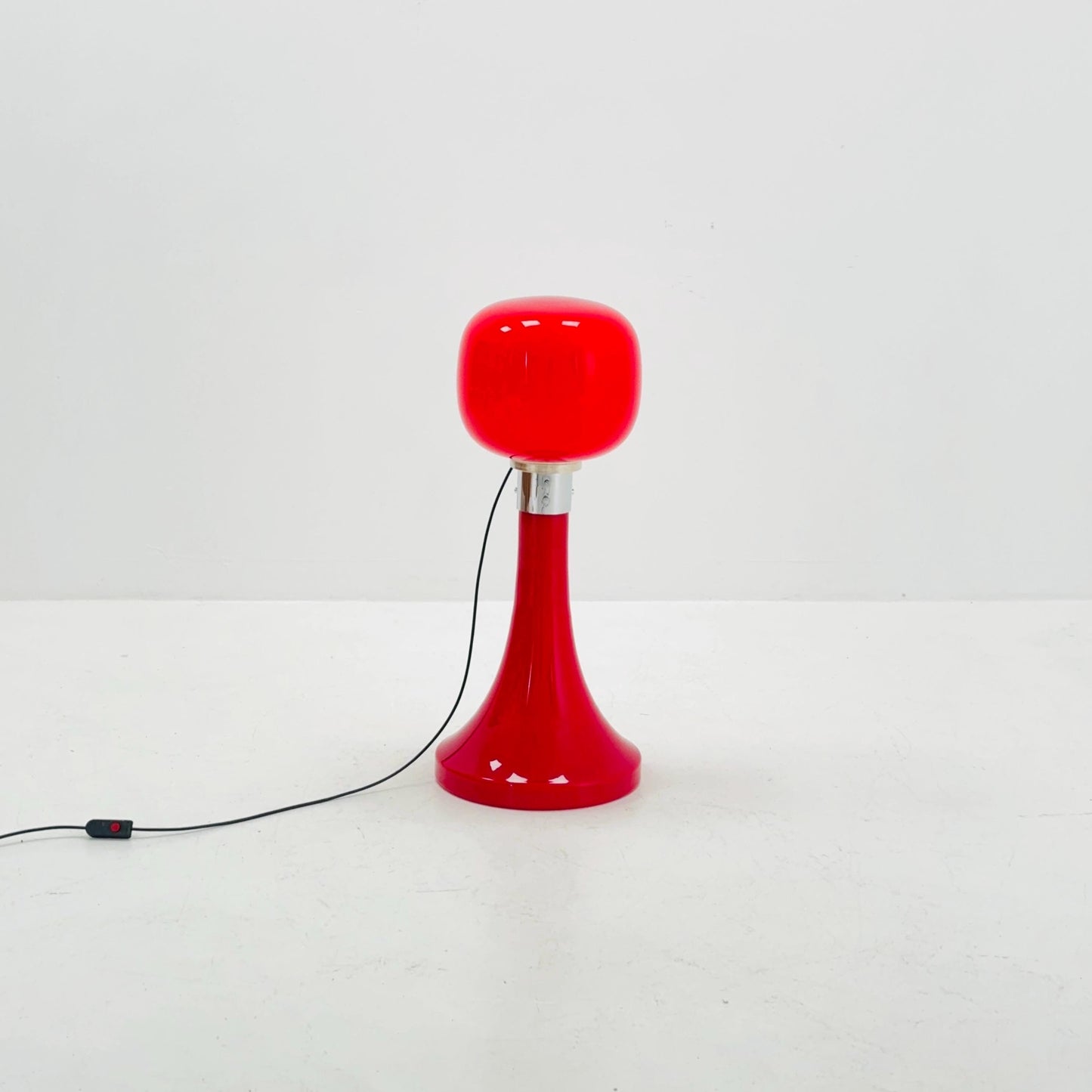 Mid century modern red Murano Glass floor Lamp by Glashütte Limburg, Germany, 1970s