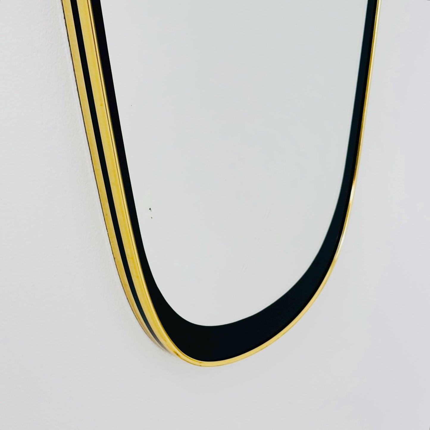 Large Kristall Mid Century asymmetric wall Mirror by lenzgold Nieren Spiegel - Kidney mirror 1960s rockabilly Germany