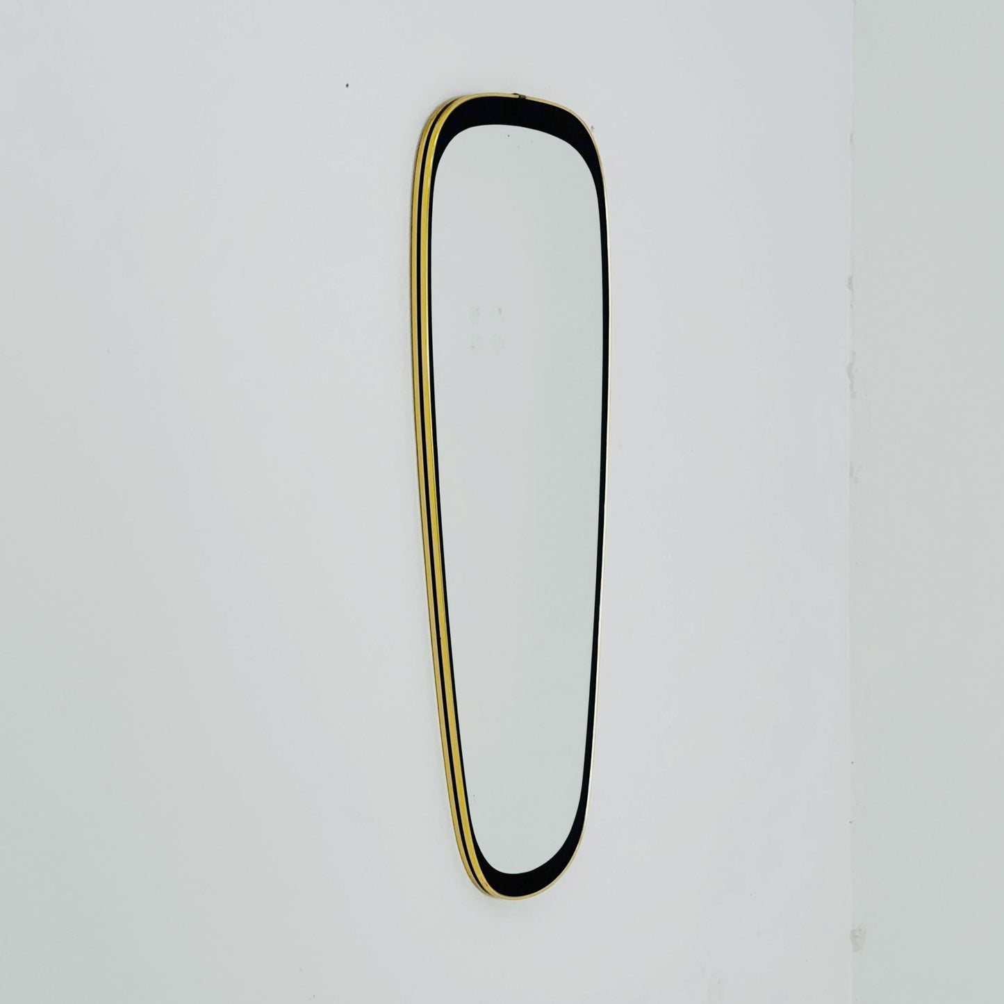 Large Kristall Mid Century asymmetric wall Mirror by lenzgold Nieren Spiegel - Kidney mirror 1960s rockabilly Germany