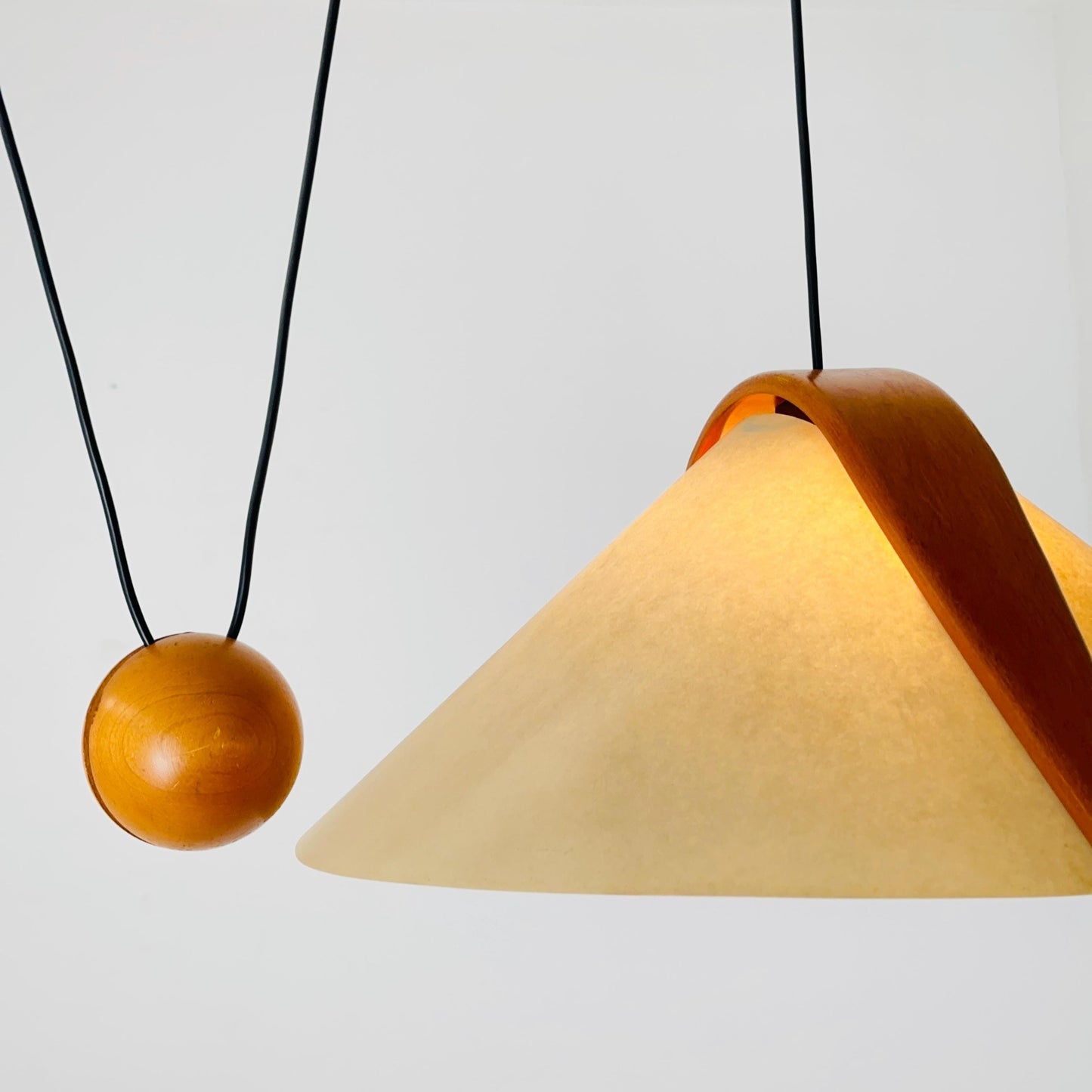 mid century Danish adjustable pendant lamp by DOMUS , 1970S Denmark