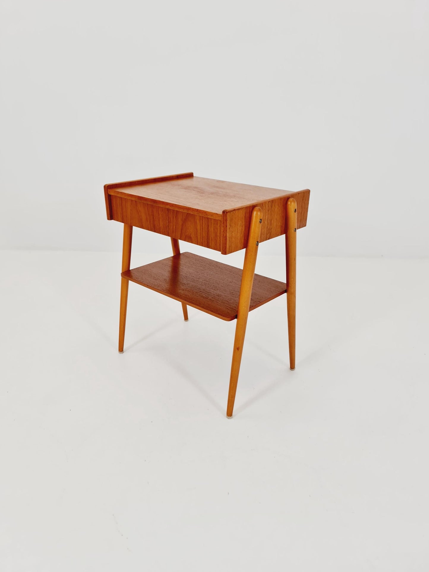 Midcentury Carlstrom & Co teak vintage side table/ bedside table/ night stand, 1960s