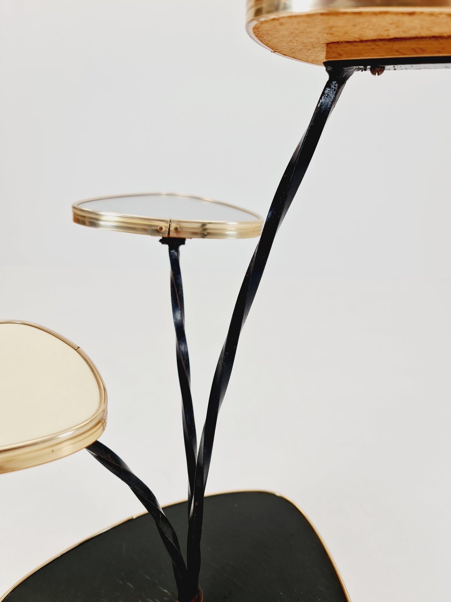 Big 1950s German Plant Stand, Colorful Vintage Mid-Century Minimalist Indoor Plant Stand Side Table Retro flower table