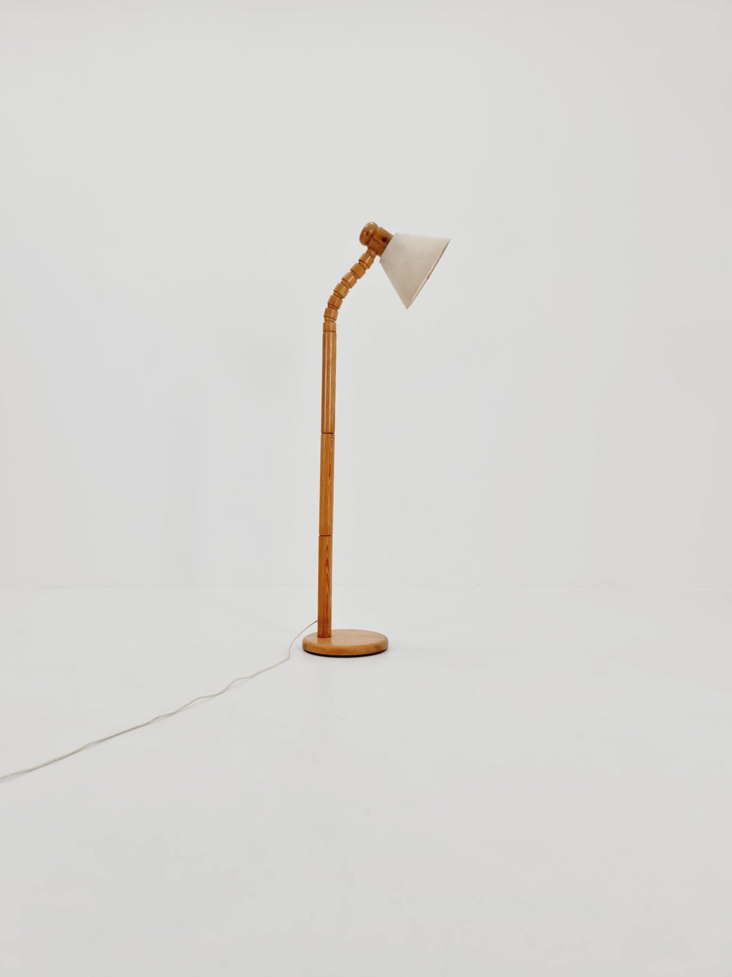 Vintage Swedish pine floor lamp by Solbackens Svarveri AB, 1970s