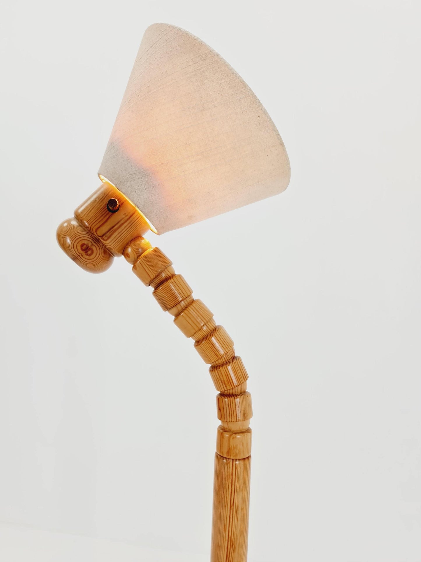 Vintage Swedish pine floor lamp by Solbackens Svarveri AB, 1970s