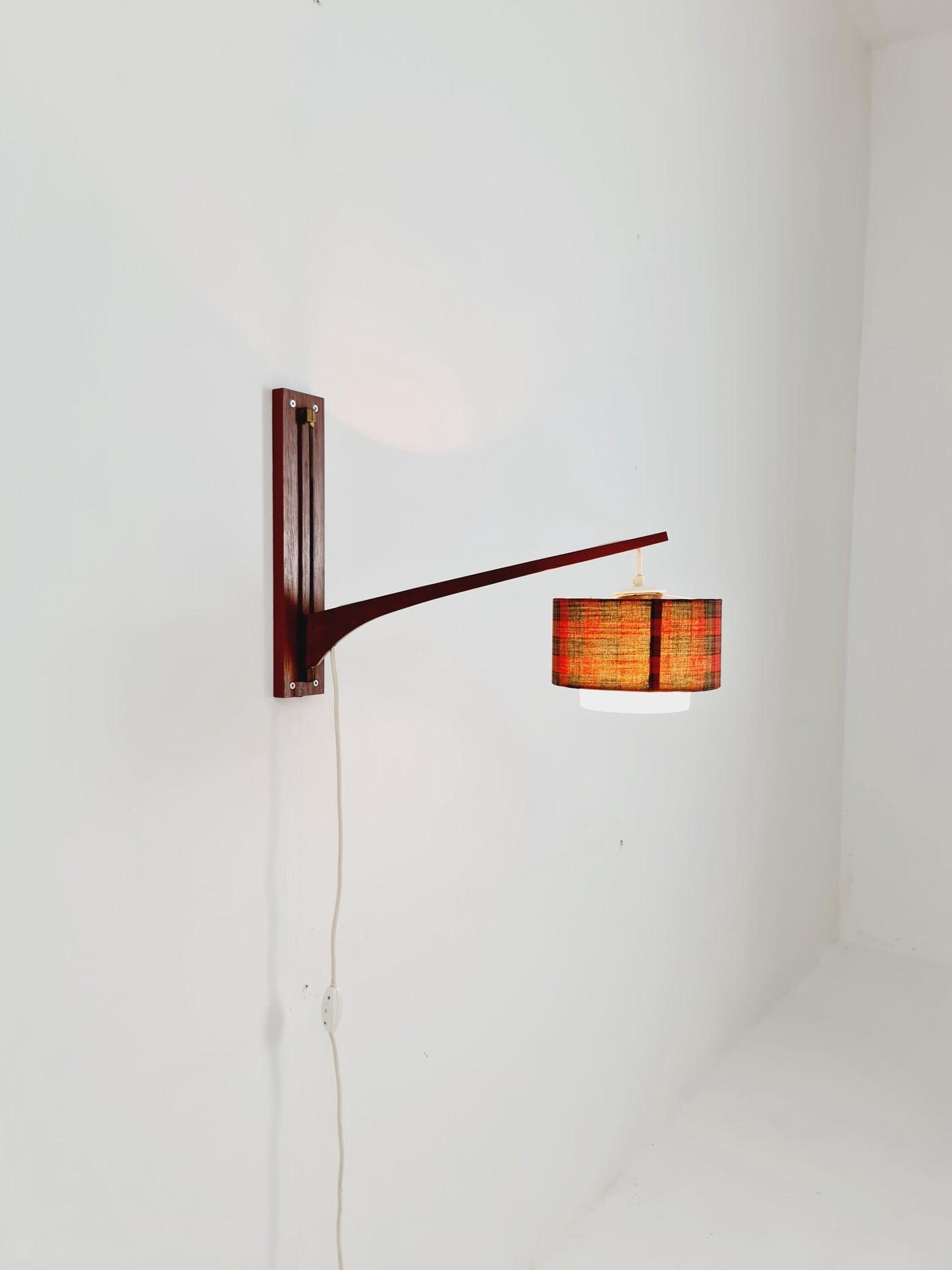 Danish Teak wall Lamp with nice Shade 1960s