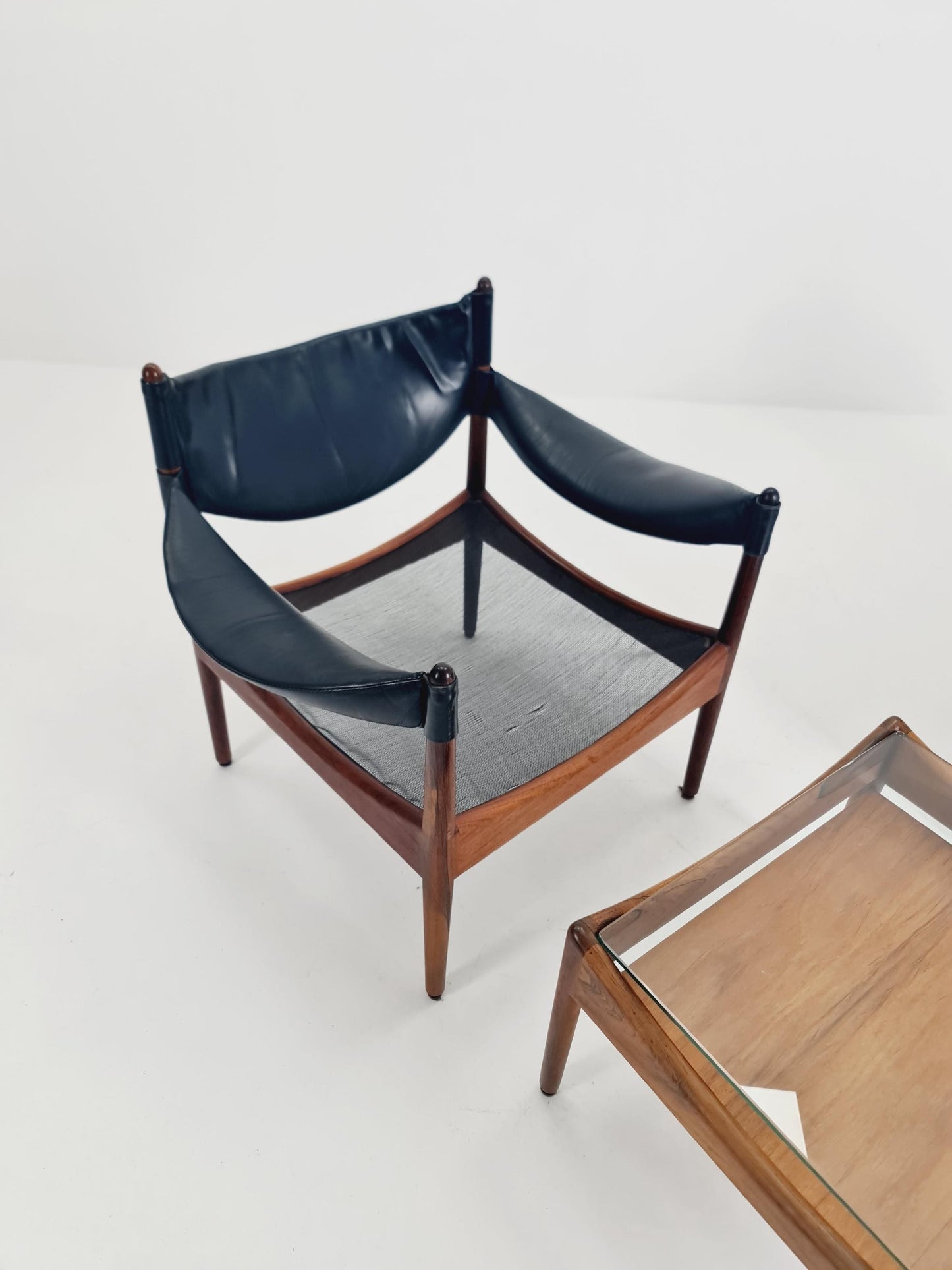 Mid-Century Danish arm chair set with Sidetable by Kristian Vedel “Modus” for Willadsen Møbelfabrik, 1960s
