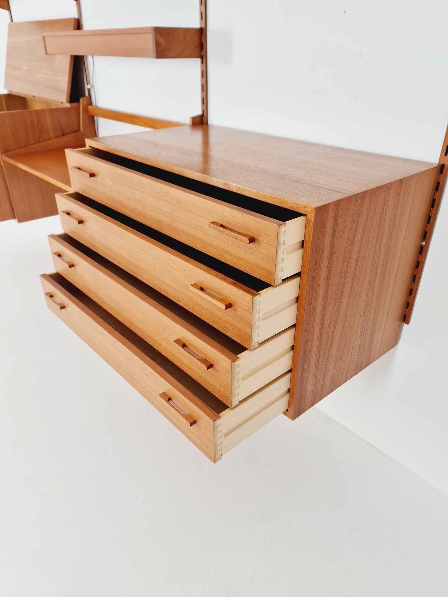Danish modern modular Teak shelving system by Kai kristansen for FH Möbel , Denmark, 1960s
