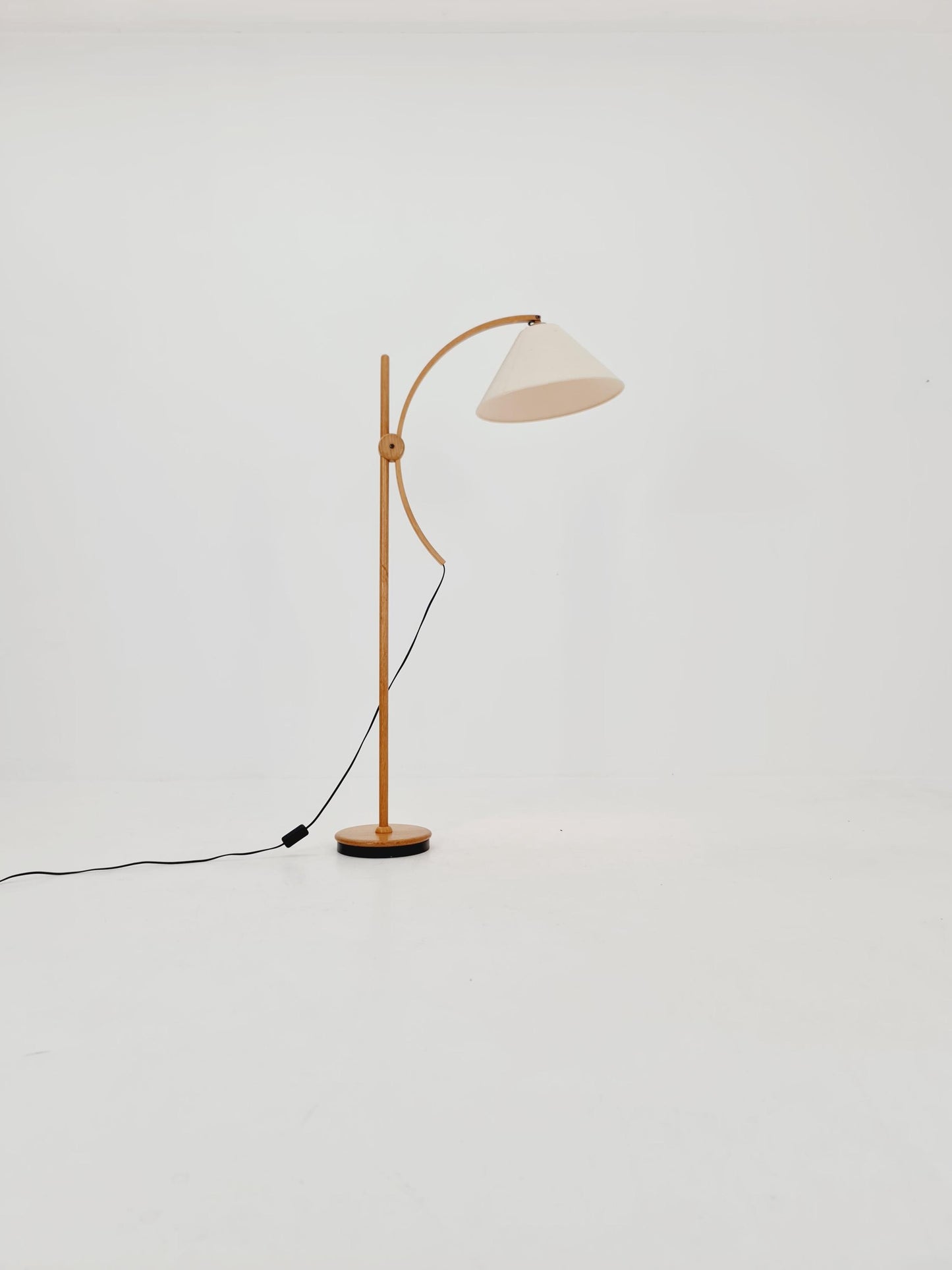 Vintage Danish Oak floor lamp by DOMUS 1970s