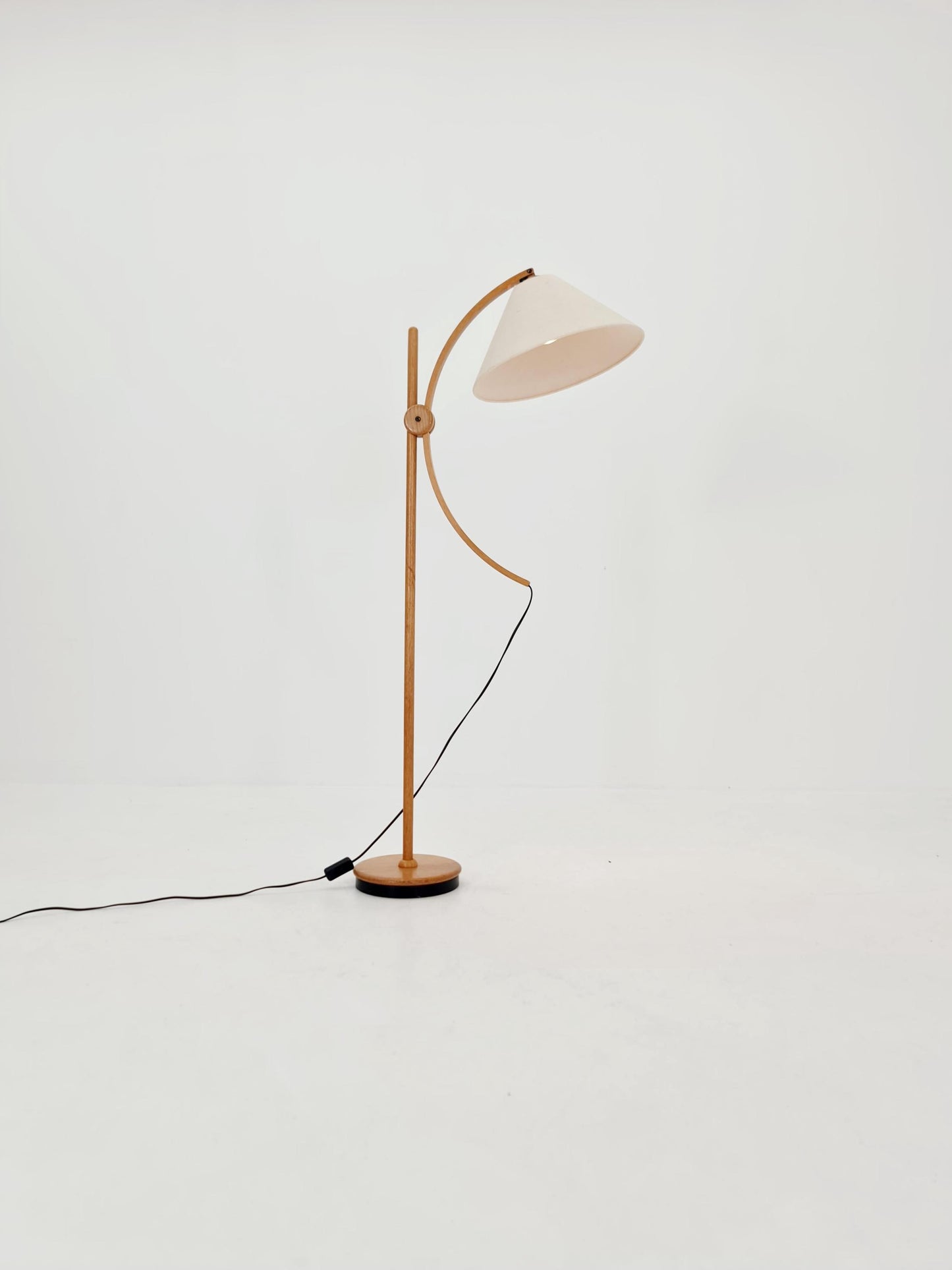 Vintage Danish Oak floor lamp by DOMUS 1970s