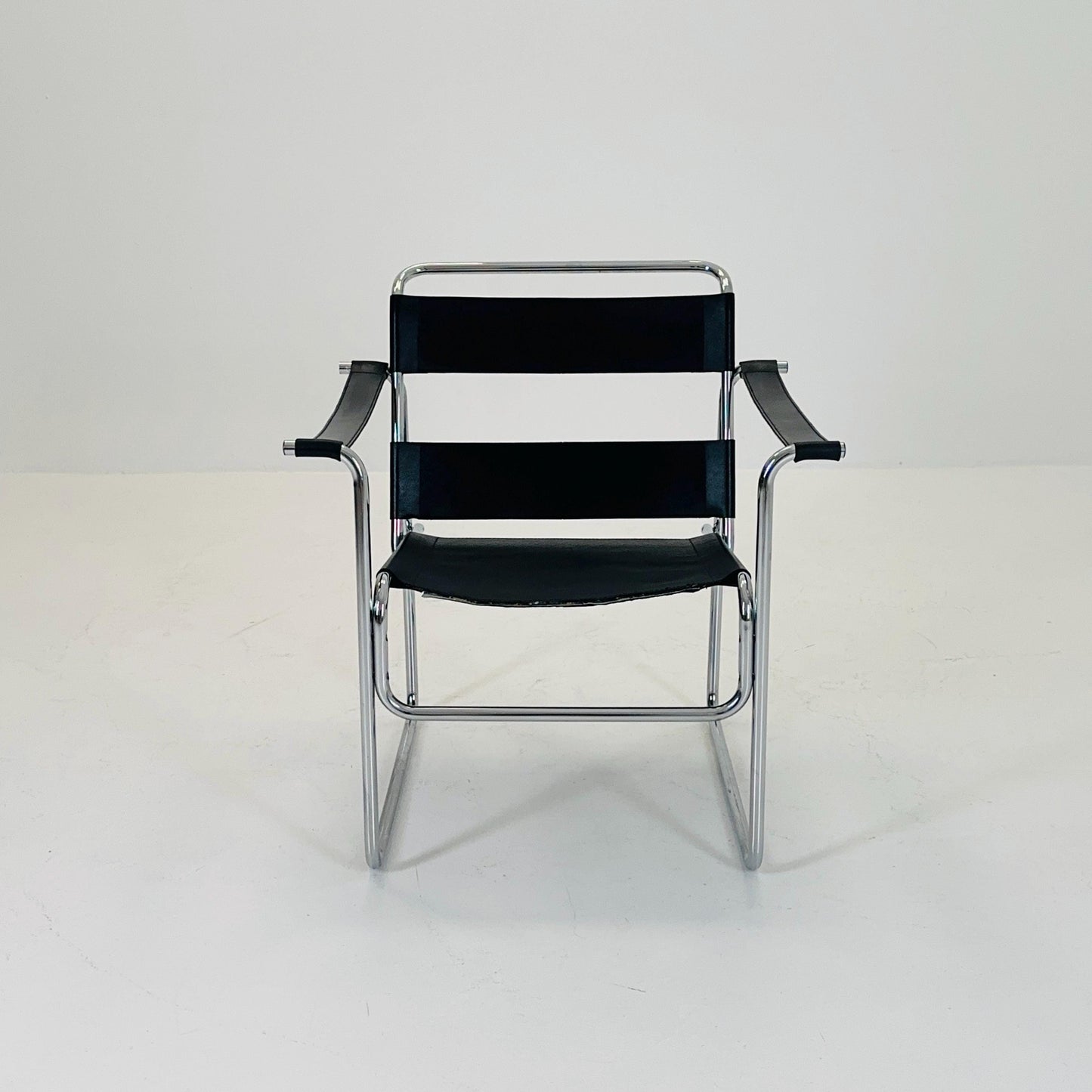 Mid century Bauhaus lounge chair style of Wassily B3 armchair Italy 1980s