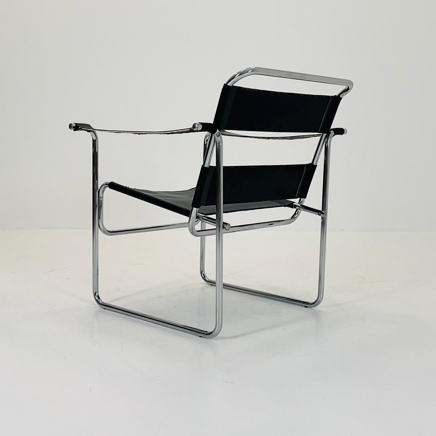 Mid century Bauhaus lounge chair style of Wassily B3 armchair Italy 1980s